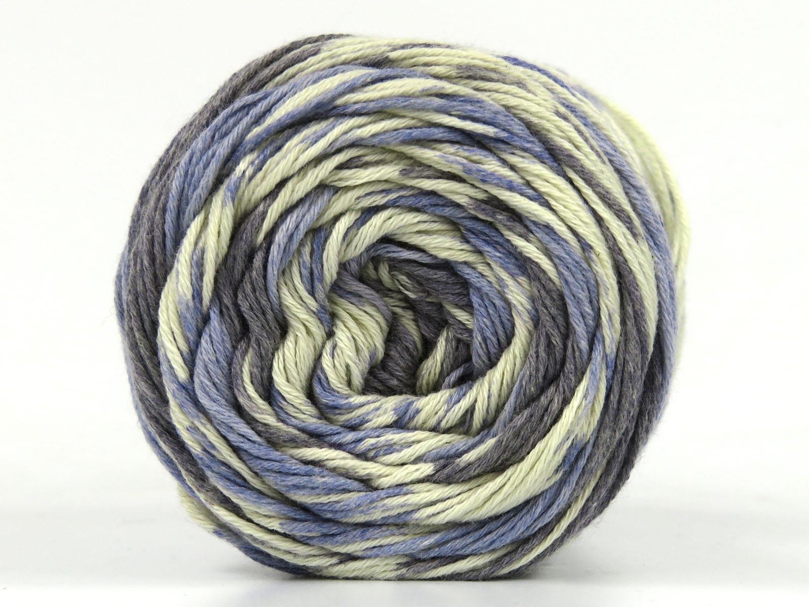 Jacquard Cotton Blue, Cream, Grey