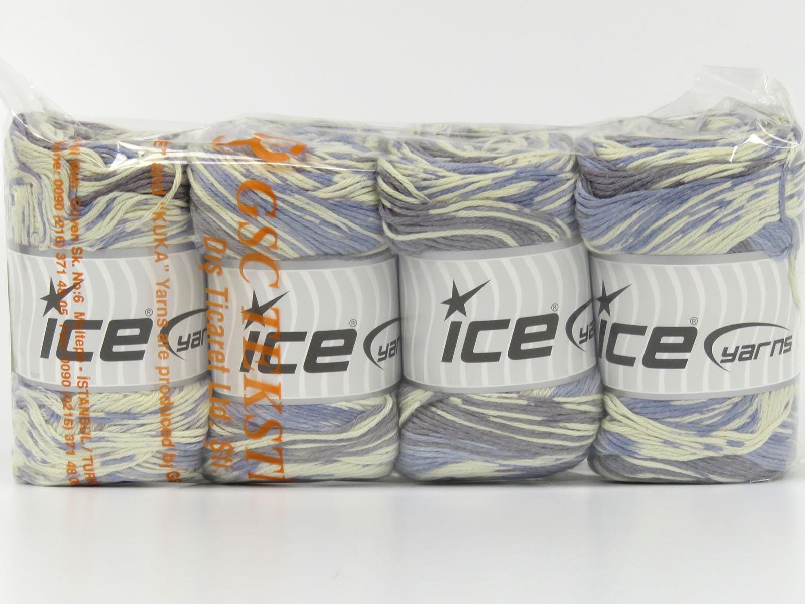 Jacquard Cotton Blue, Cream, Grey