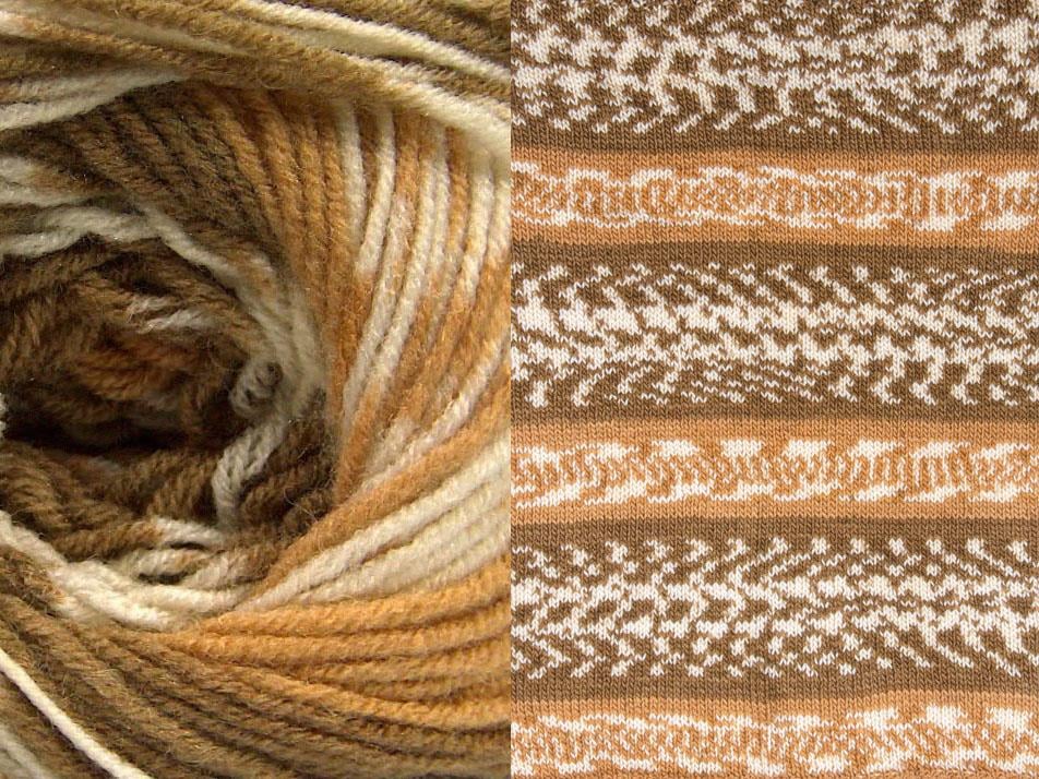 Jacquard Wool Cream, Camel, Light Brown