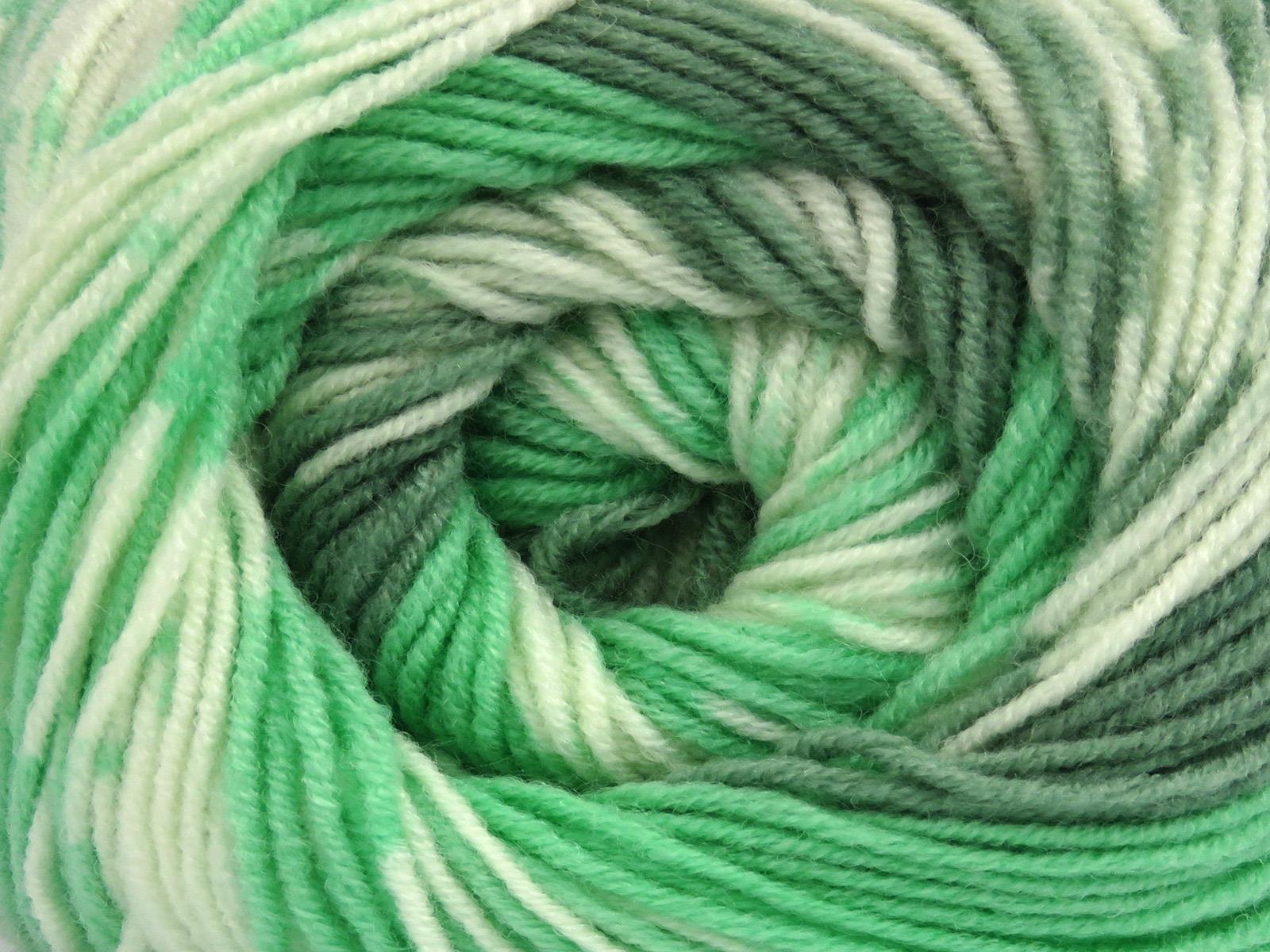 Jacquard Wool Cream, Green Shades