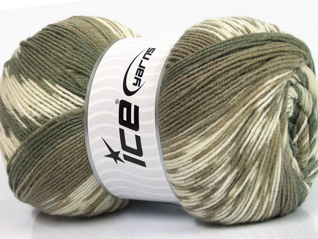 Jacquard Wool Cream, Khaki, Beige
