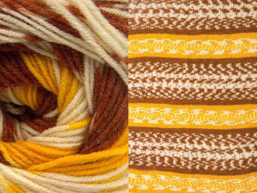 Jacquard Wool Cream, Yellow, Copper