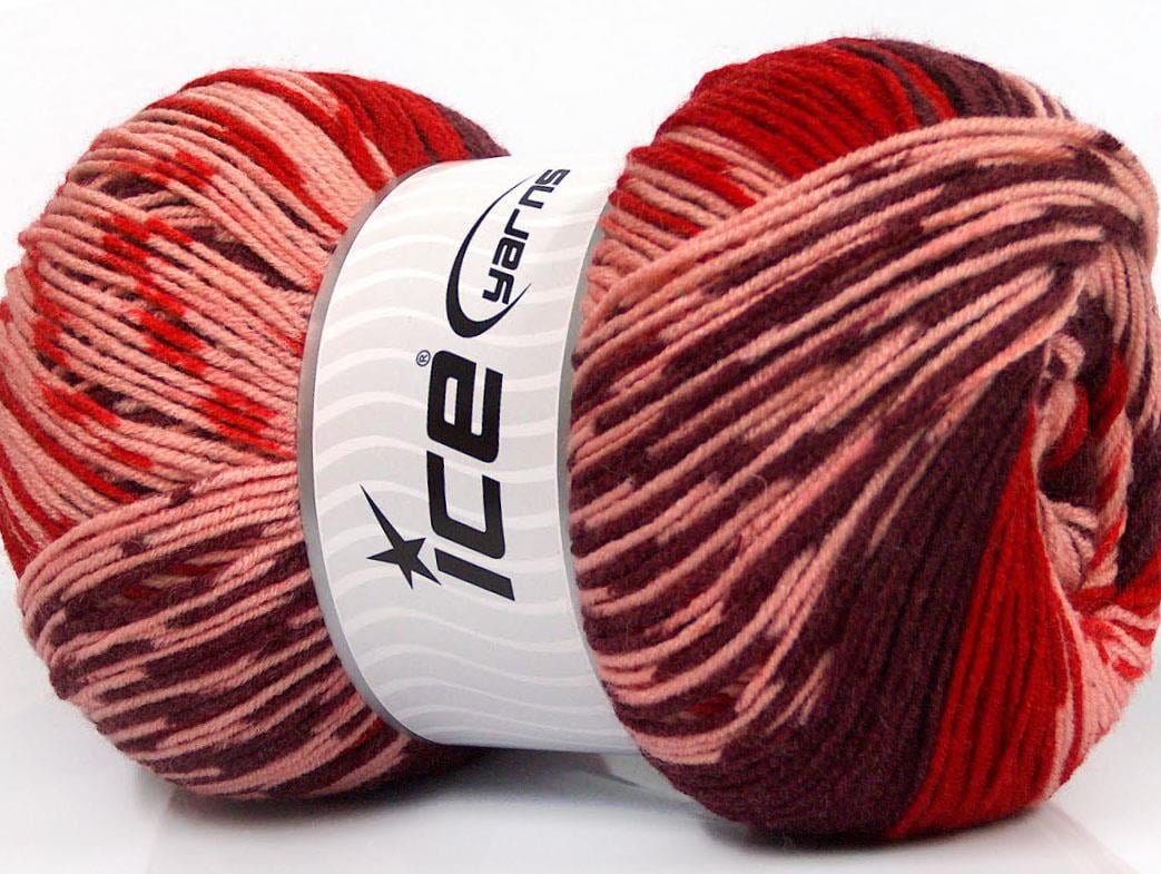 Jacquard Wool Pink, Red, Maroon