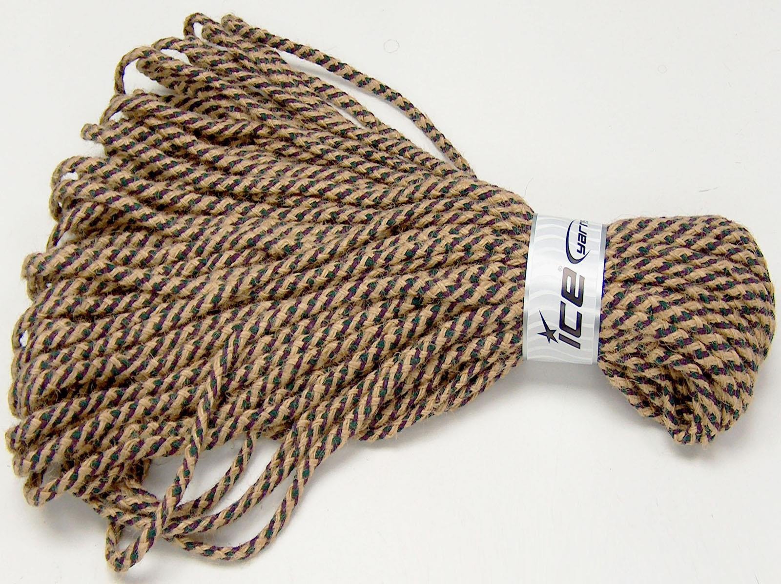 Jute Decor Purple, Dark Green, Natural