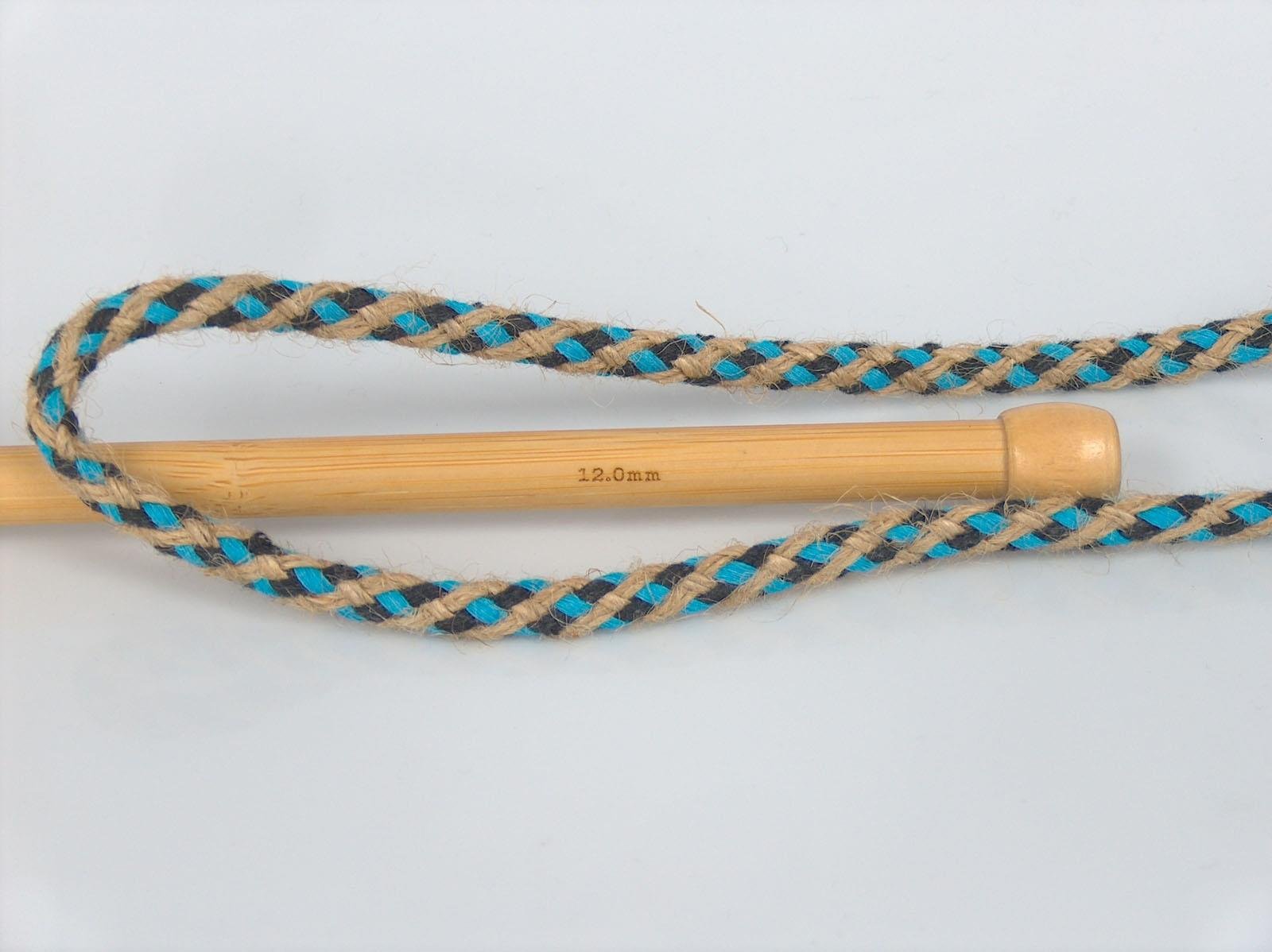 Jute Decor Turquoise, Dark Navy, Natural