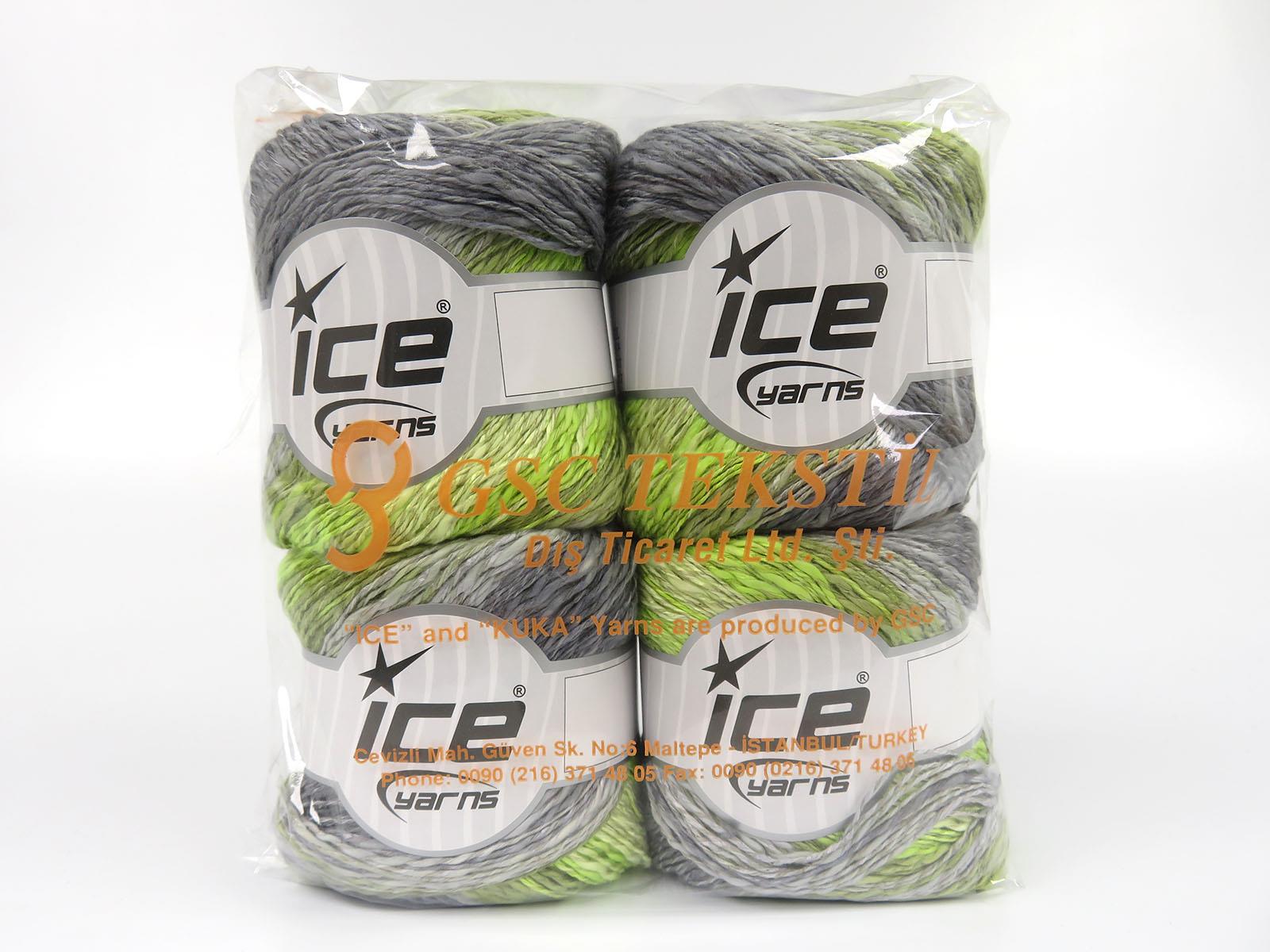 Linen VisCot Green Shades, Grey Shades