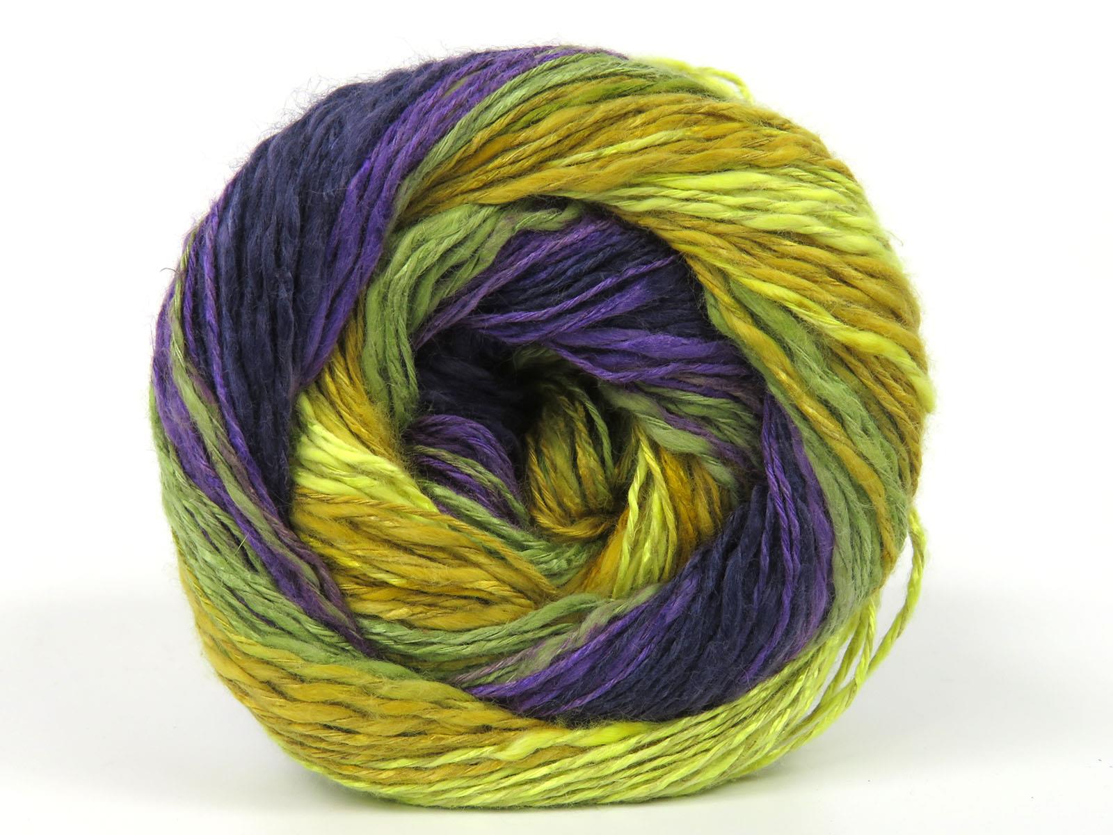 Linen VisCot Green Shades, Purple Shades