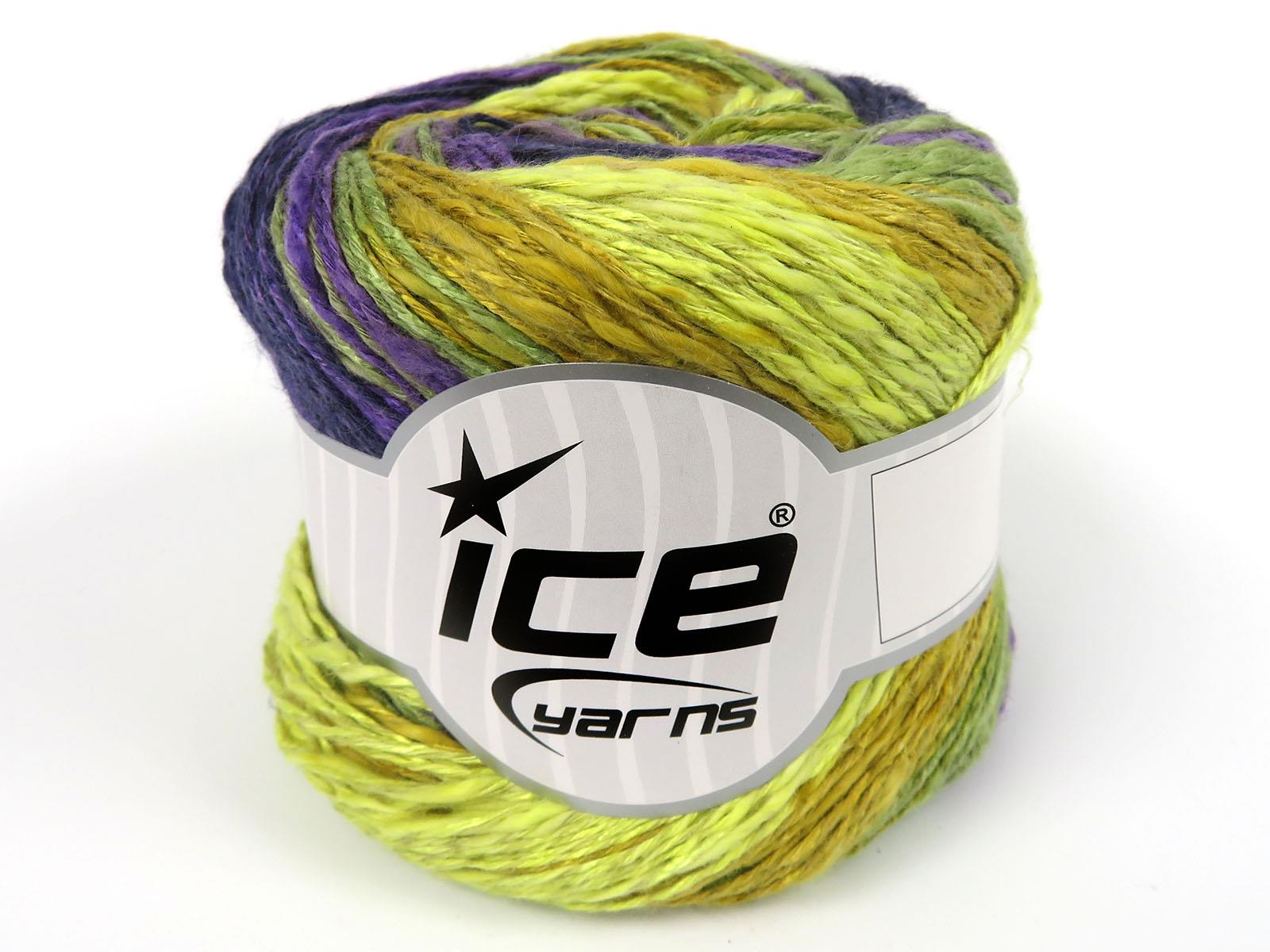 Linen VisCot Green Shades, Purple Shades