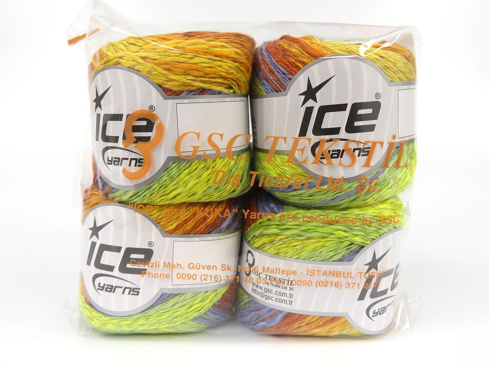 Linen VisCot Lilac, Yellow, Green Shades, Copper