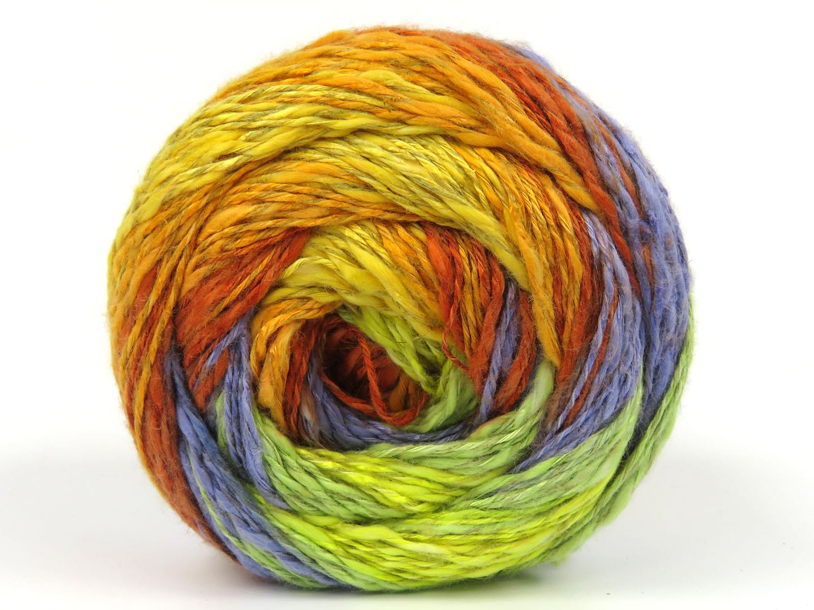 Linen VisCot Lilac, Yellow, Green Shades, Copper