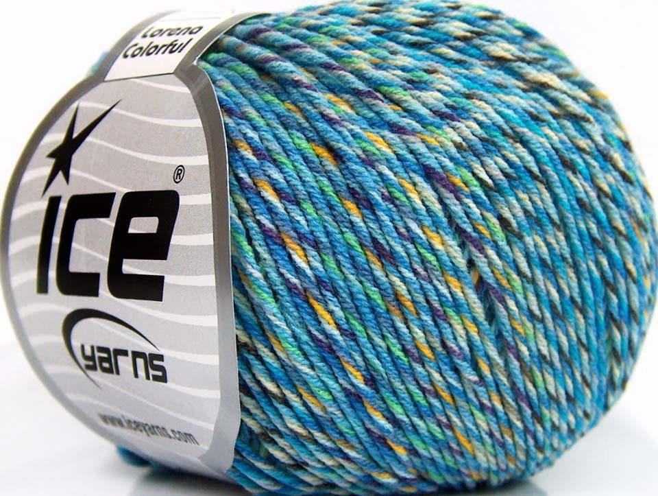 Lorena Colorful Purple, Turquoise, Gold, Light Green