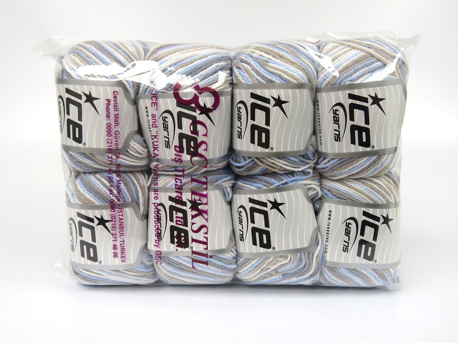 Lorena Pastel Blue, White, Grey, Camel