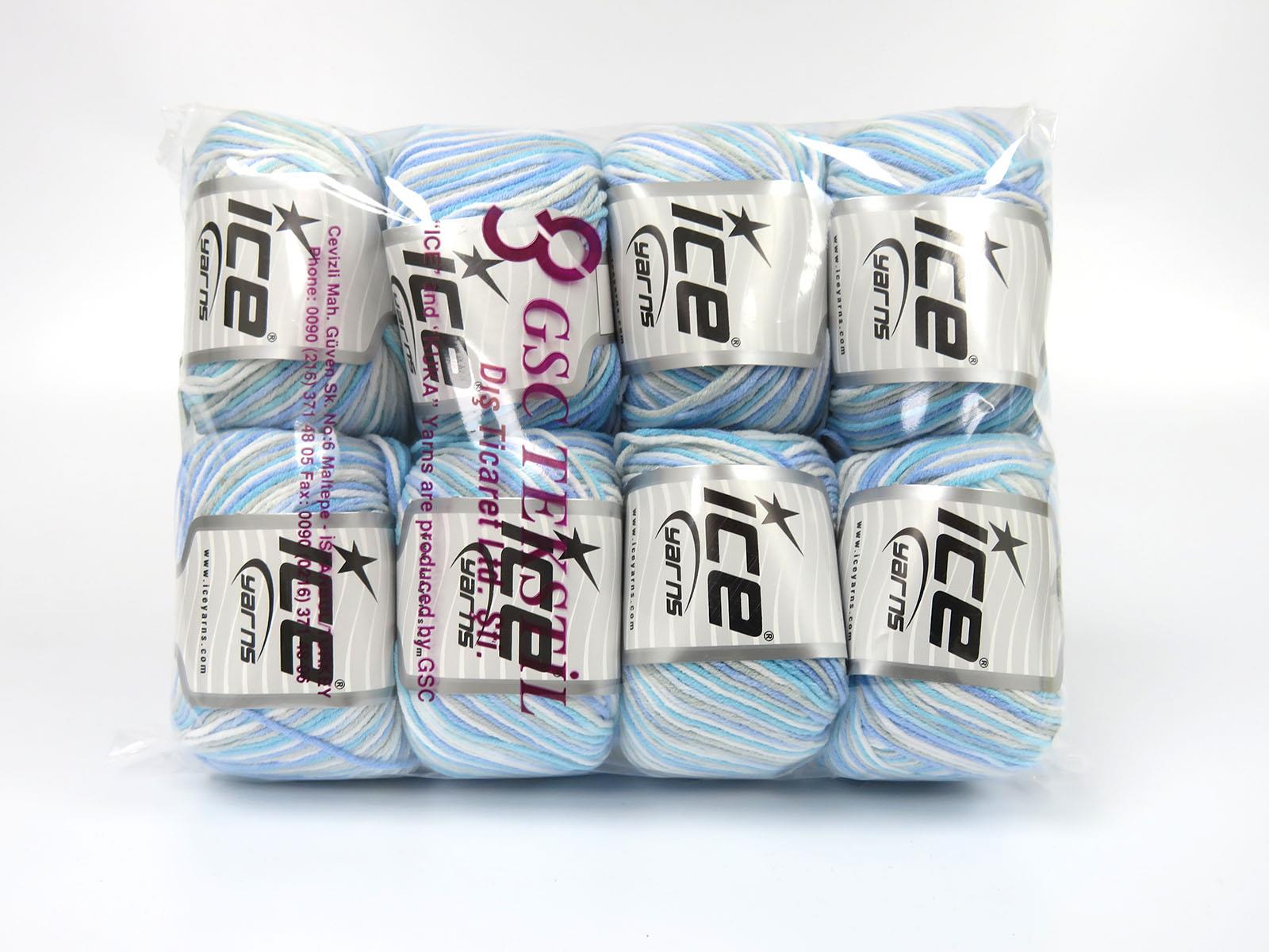 Lorena Pastel Blue, White, Turquoise, Light Grey