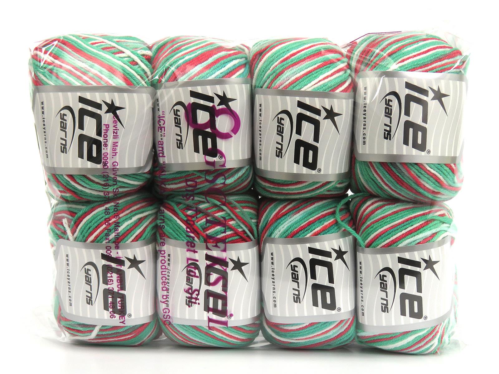 Lorena Pastel White, Green Shades, Red Shades