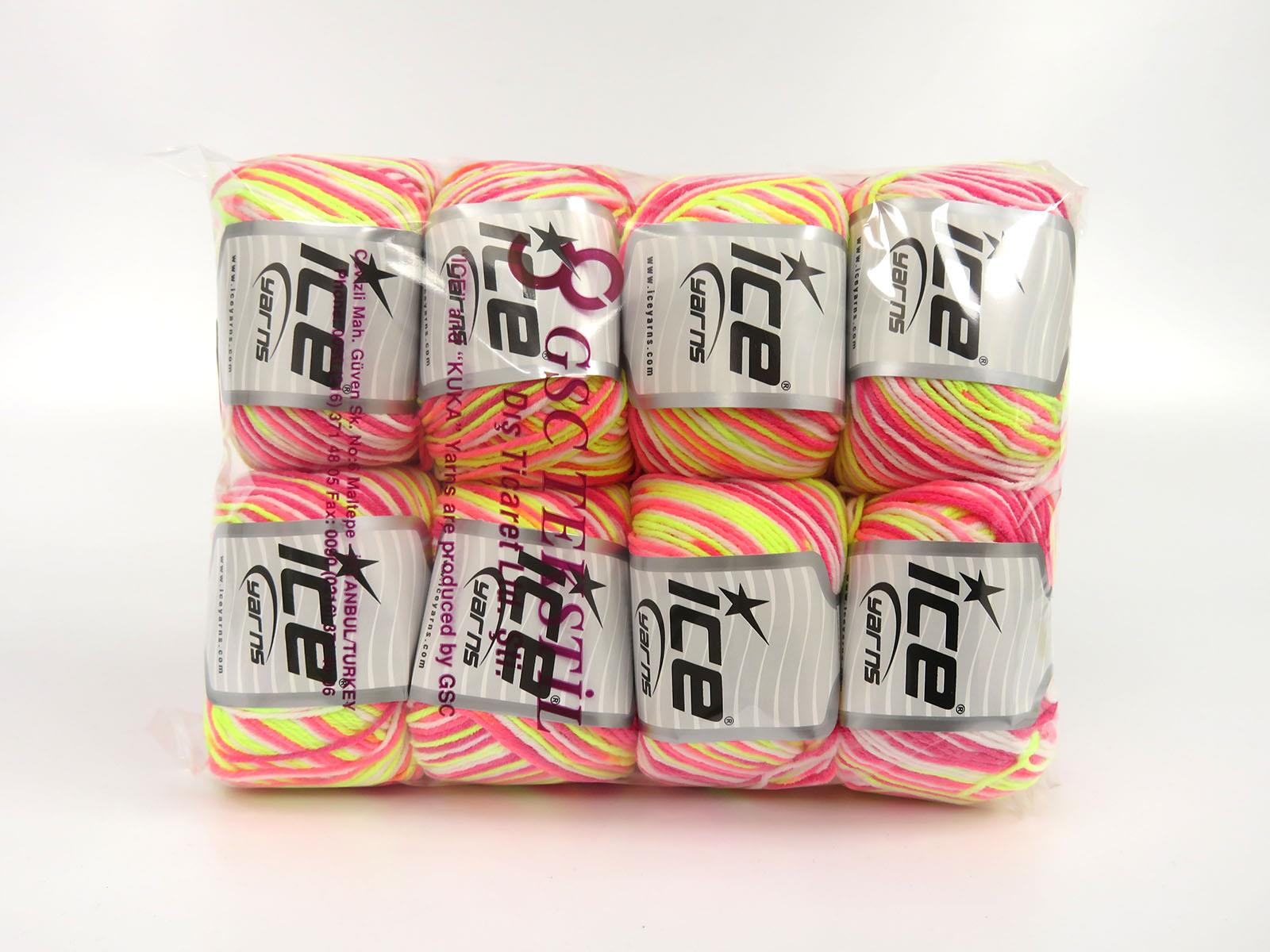 Lorena Pastel White, Pink Shades, Neon Green