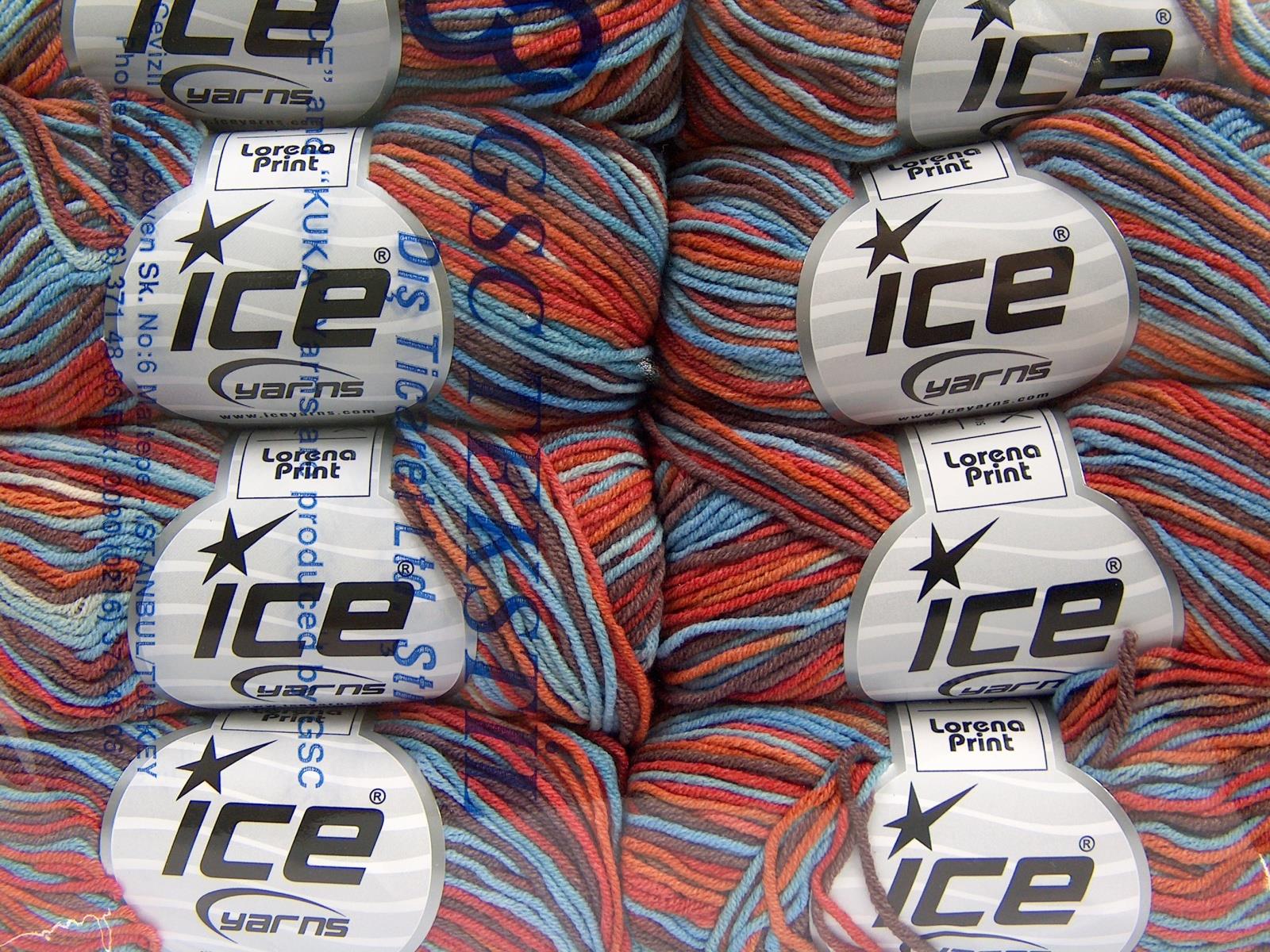 Lorena Print Brown, Blue, Orange