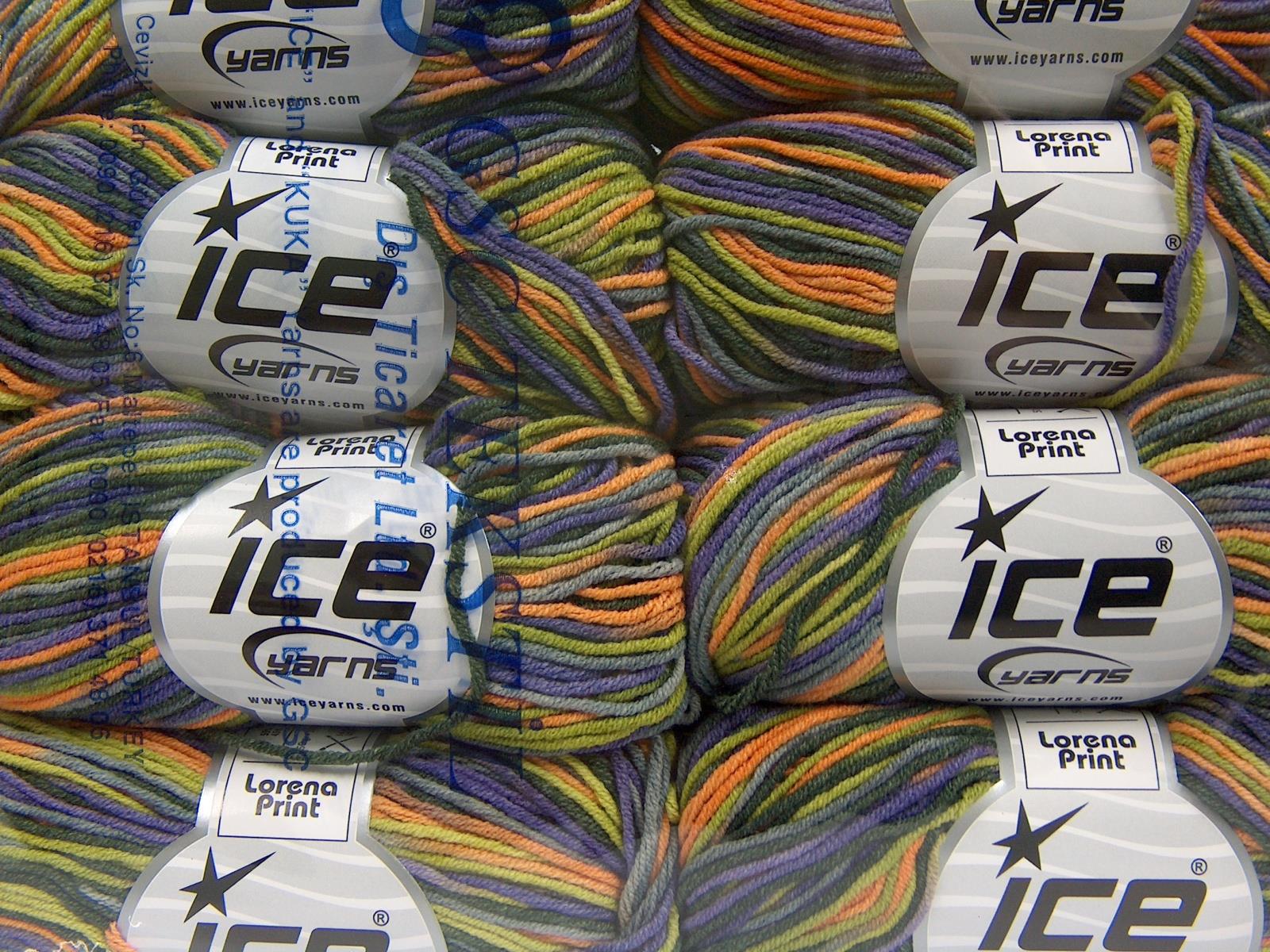 Lorena Print Green, Purple, Orange