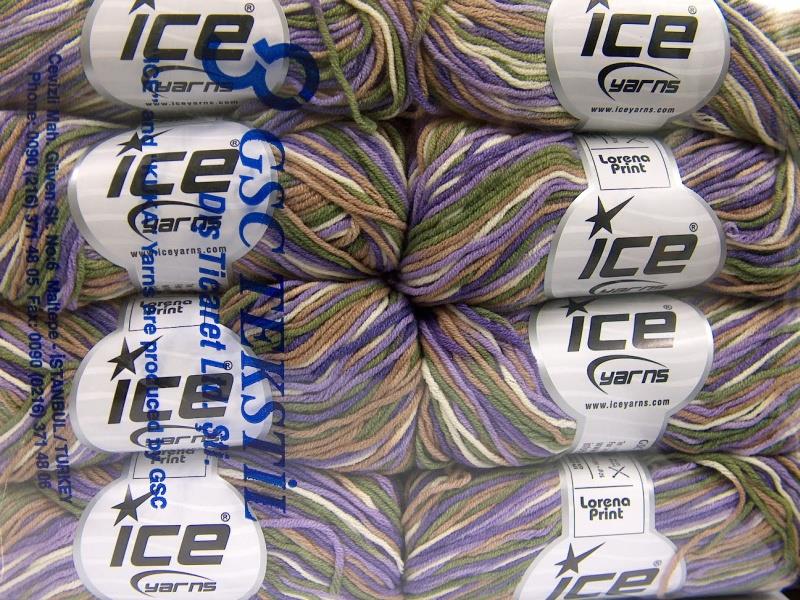 Lorena Print Lilac, Cream, Camel, Khaki, Lavender