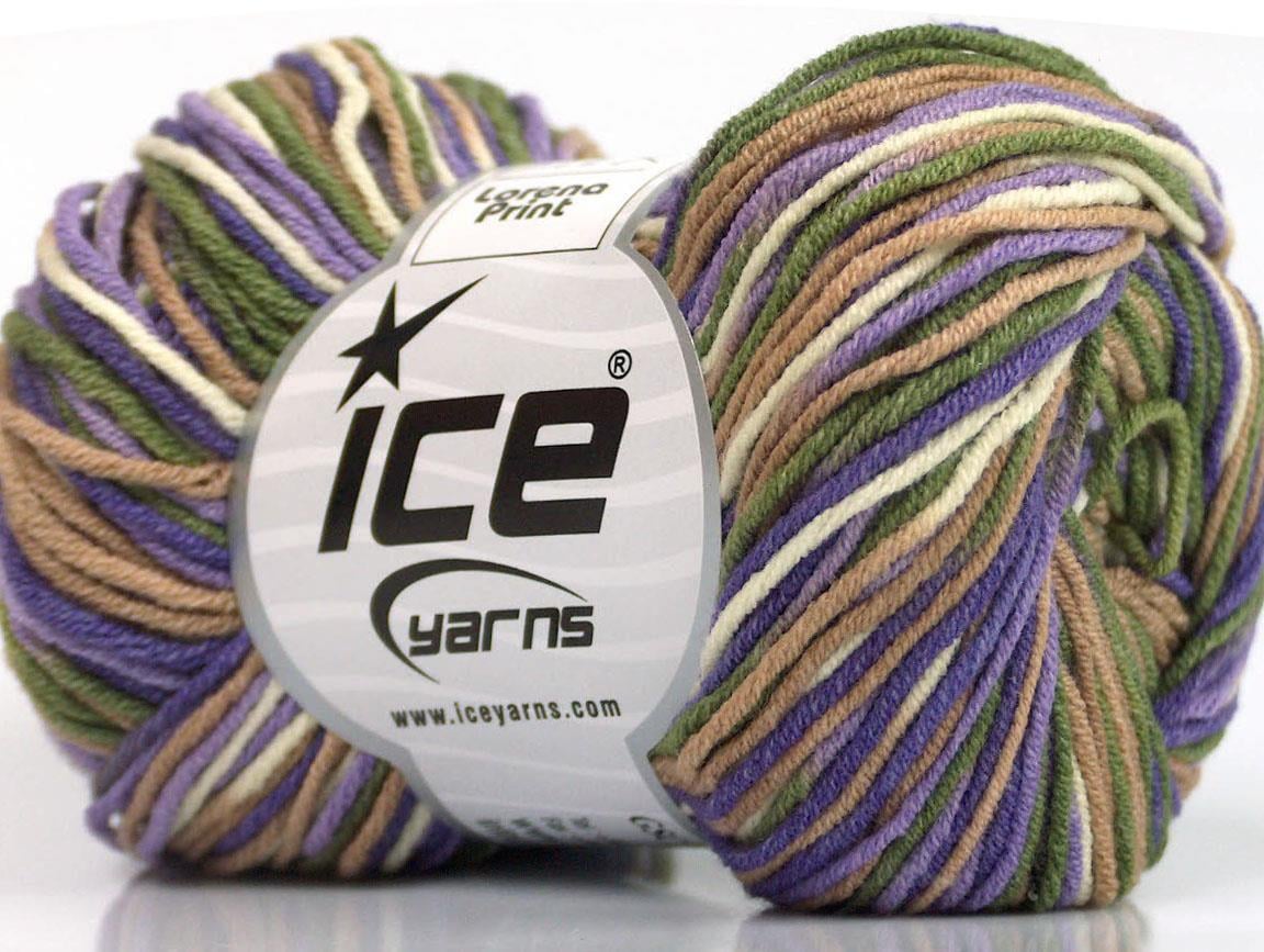 Lorena Print Lilac, Cream, Camel, Khaki, Lavender