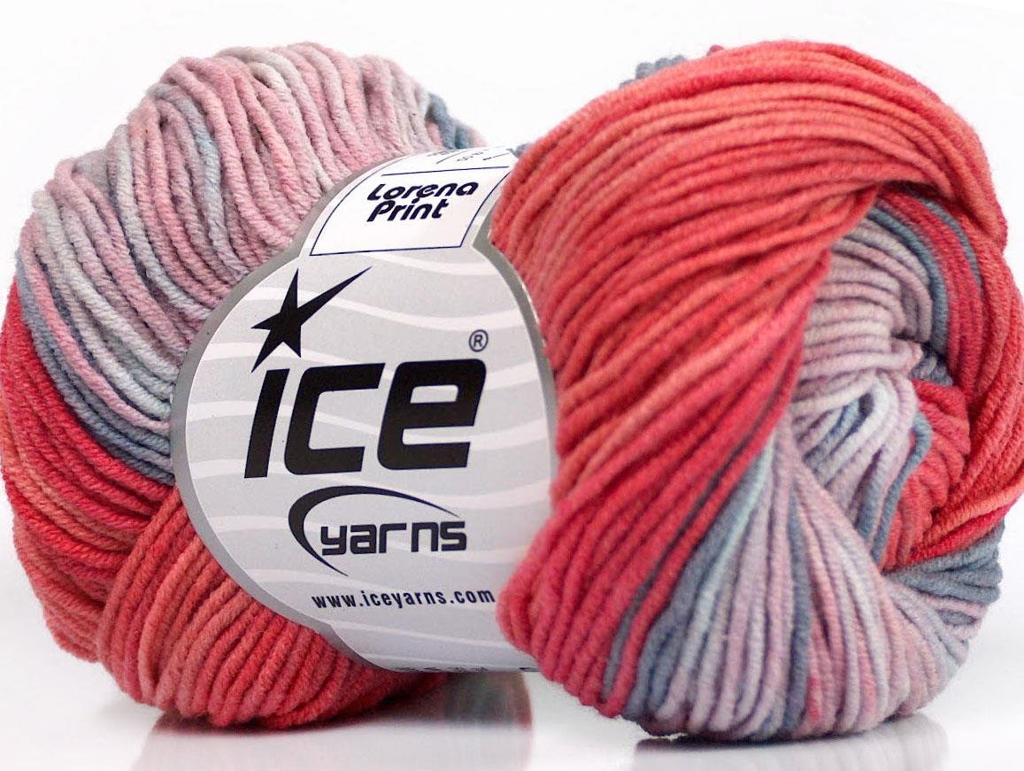 Lorena Print Pink, Salmon, Blue Shades
