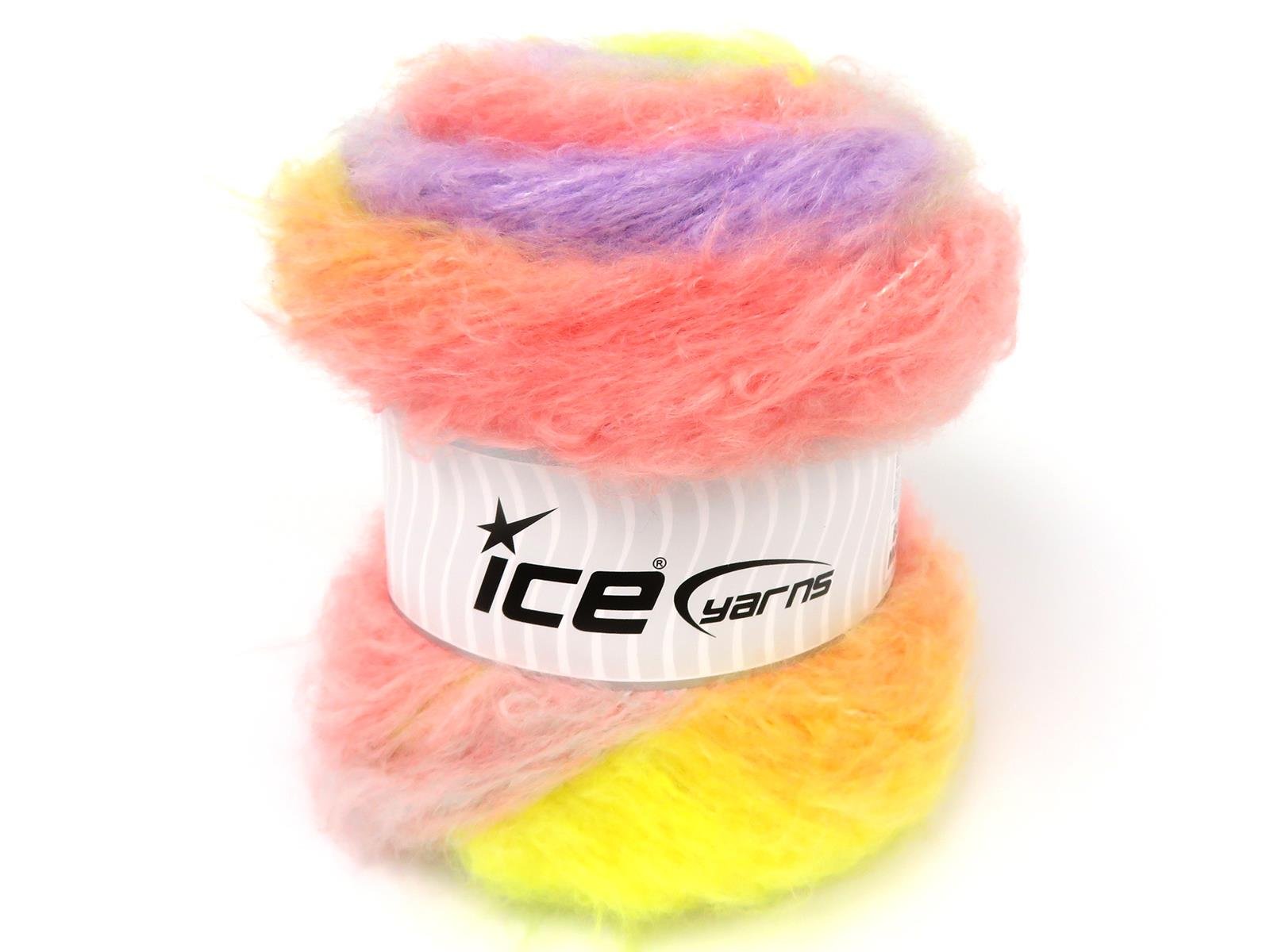 Lot of 2 x 150gr Skeins Ice Yarns BELLA MOHAIR (15% Mohair) Yarn Mint Green Yellow Light Salmon Lilac