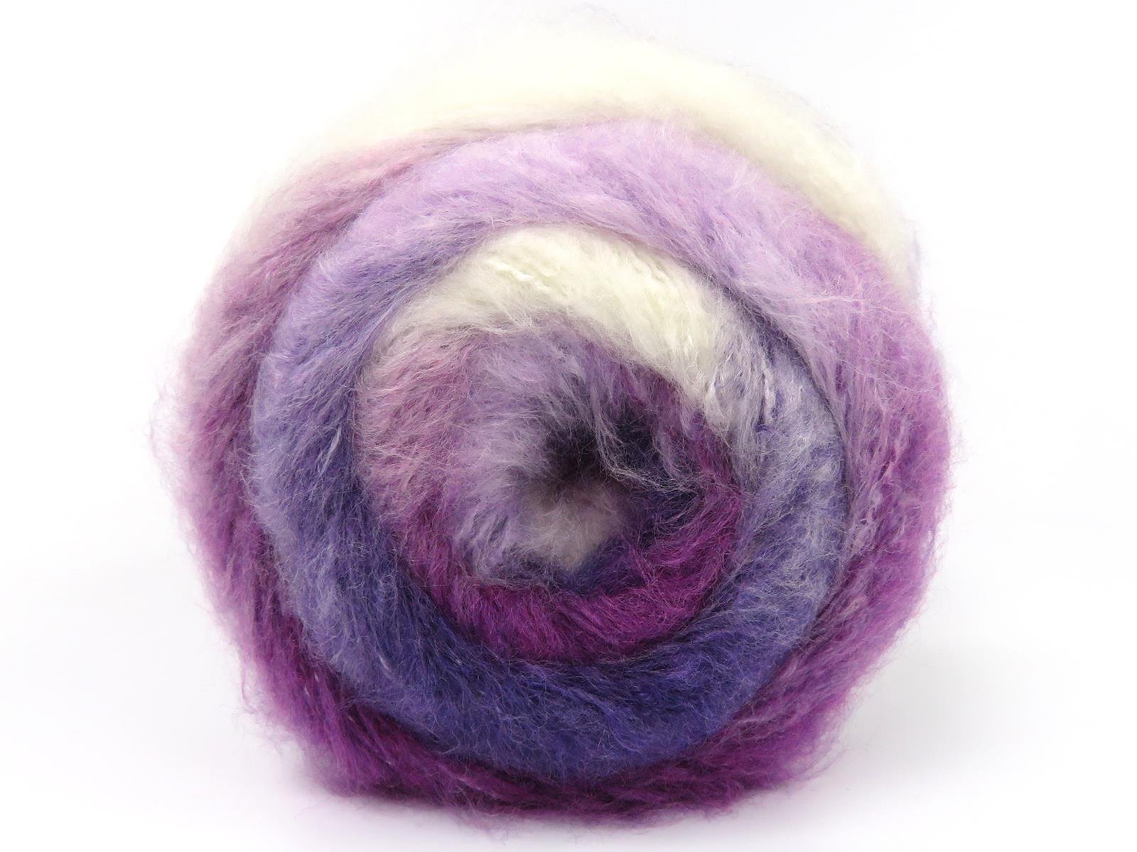 Lot of 2 x 150gr Skeins Ice Yarns BELLA MOHAIR (15% Mohair) Yarn Ecru Purple Shades