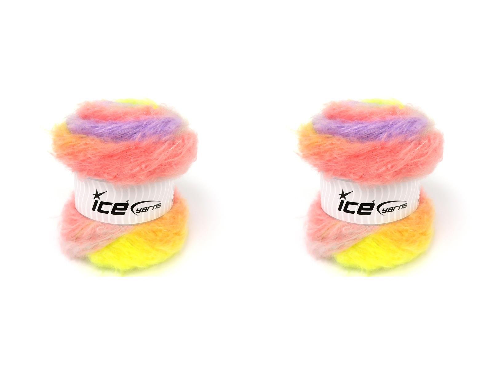 Lot of 2 x 150gr Skeins Ice Yarns BELLA MOHAIR (15% Mohair) Yarn Mint Green Yellow Light Salmon Lilac