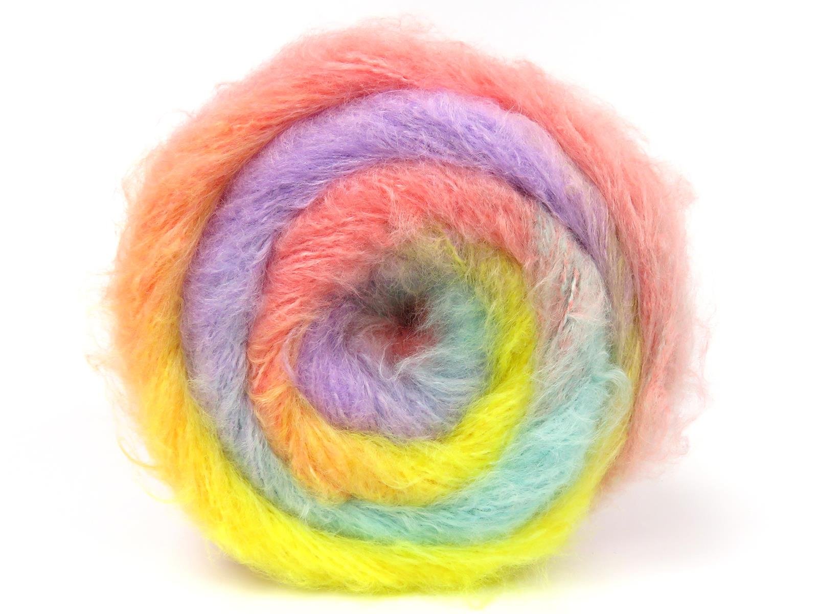 Lot of 2 x 150gr Skeins Ice Yarns BELLA MOHAIR (15% Mohair) Yarn Mint Green Yellow Light Salmon Lilac