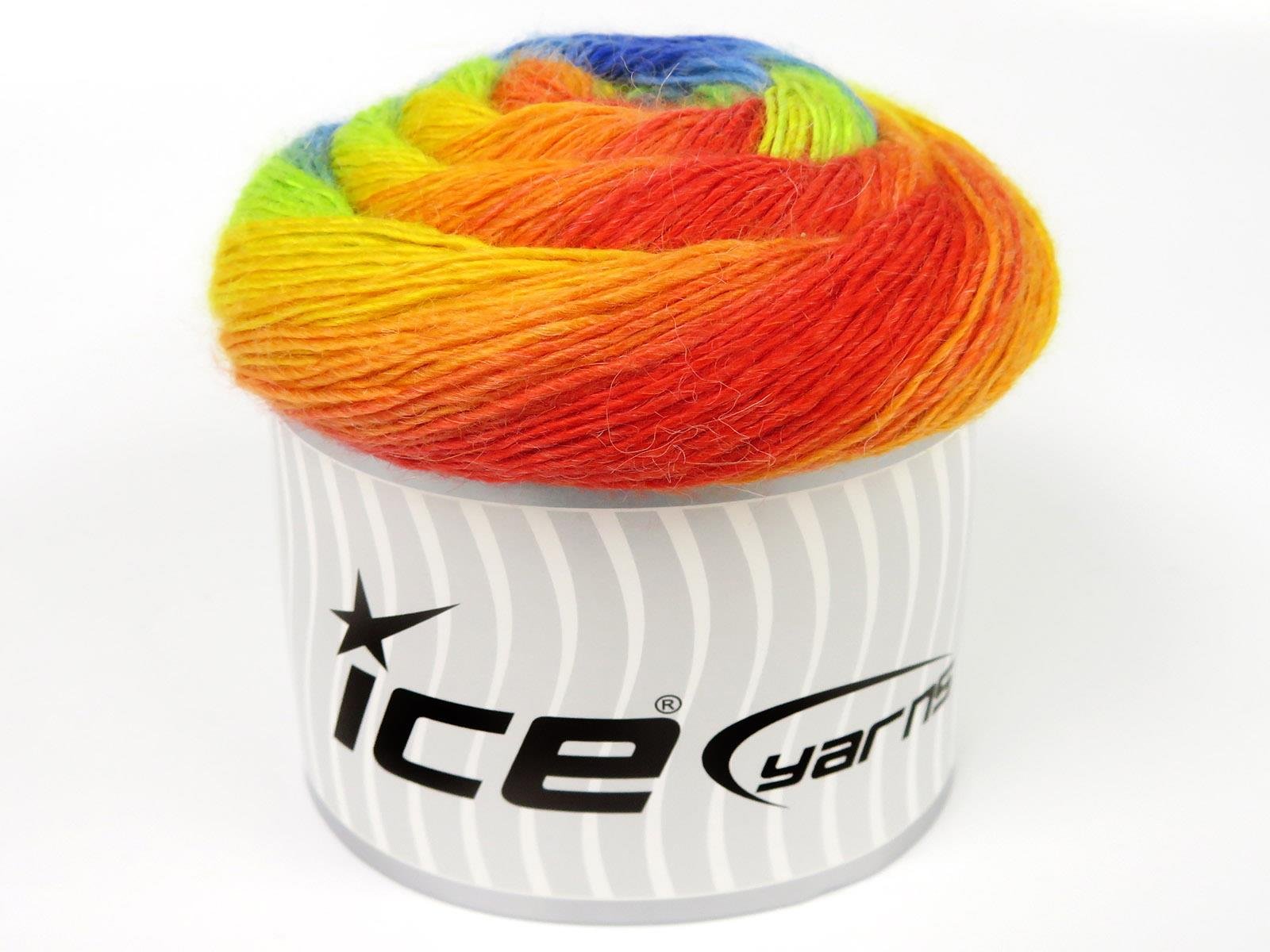 Lot of 2 x 150gr Skeins Ice Yarns CAKES ALPACA FINE Hand Knitting Yarn Rainbow