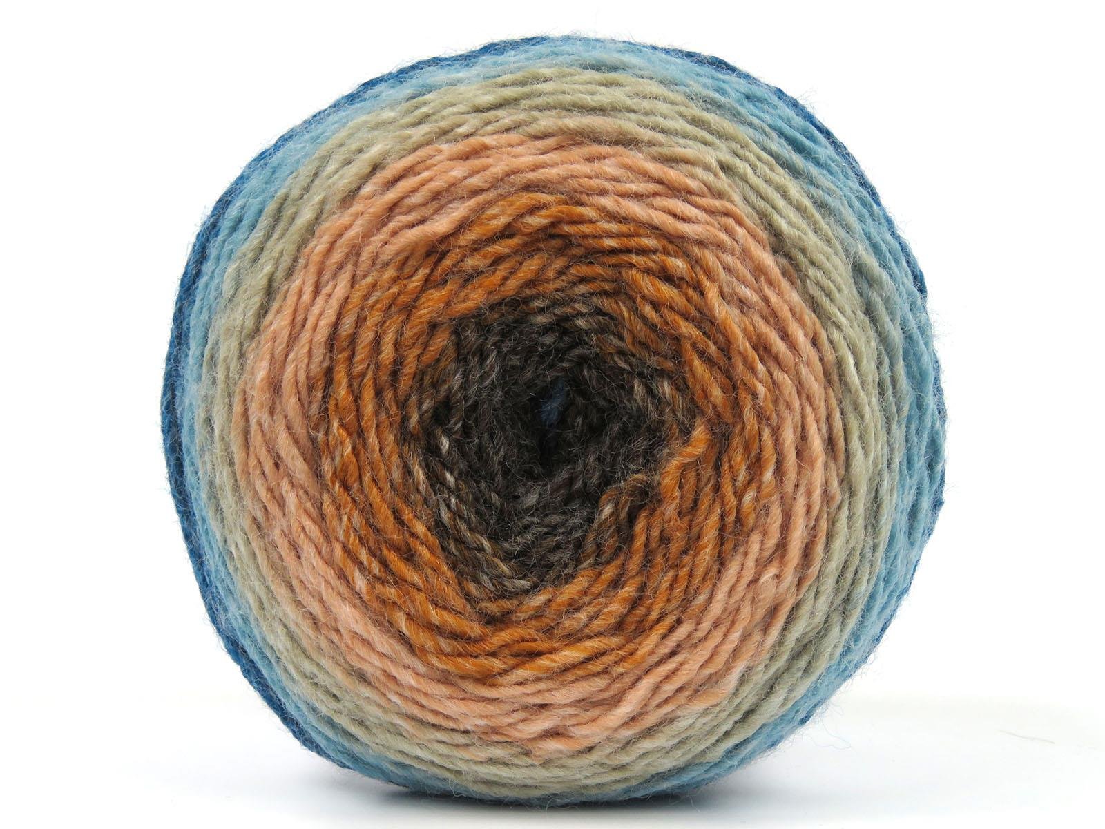 Lot of 2 x 150gr Skeins Ice Yarns CAKES GALAXY Yarn Turquoise Beige Salmon Orange Camel