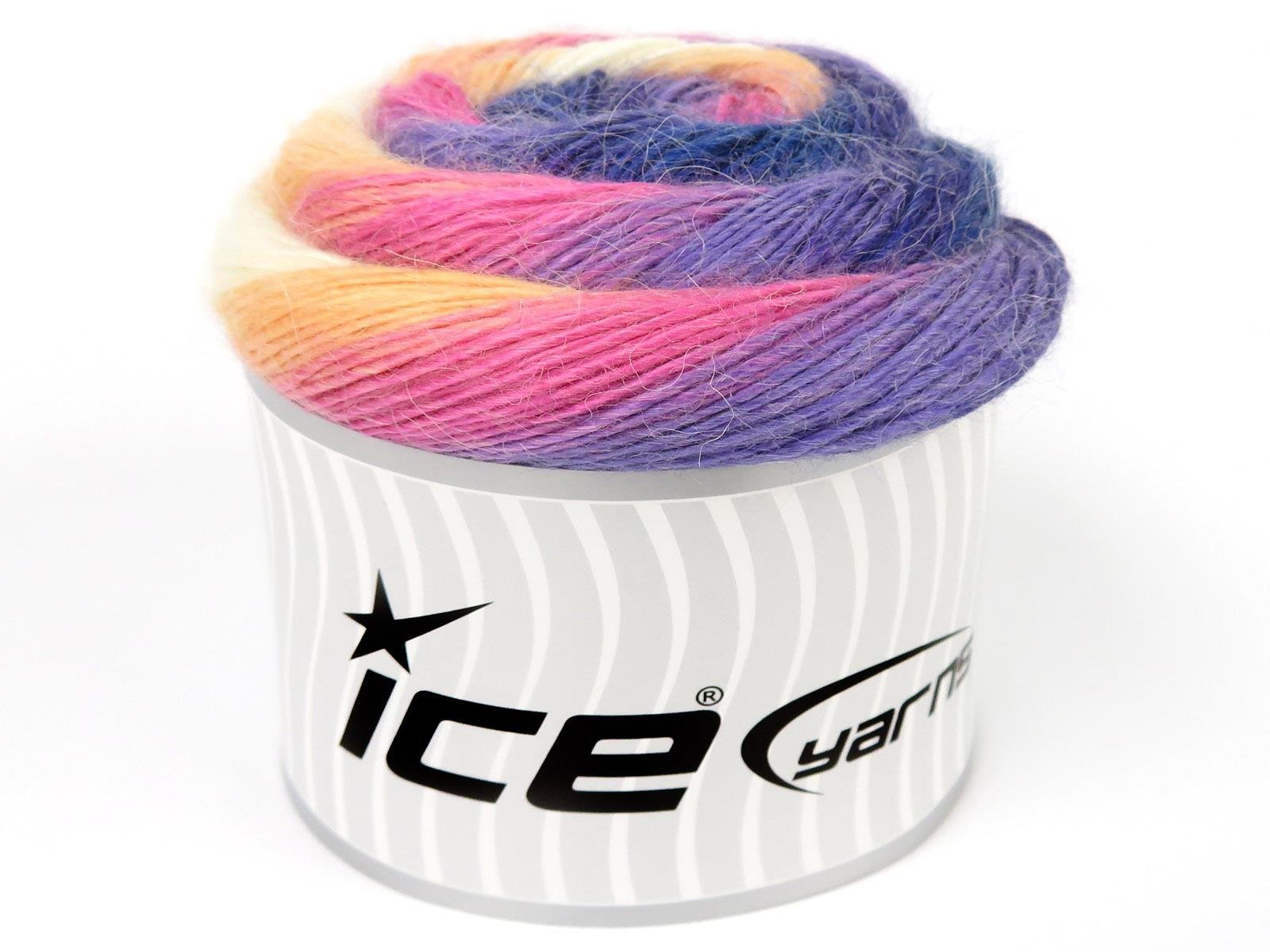 Lot of 2 x 150gr Skeins Ice Yarns CAKES ALPACA FINE (25% Alpaca) Yarn Multicolor
