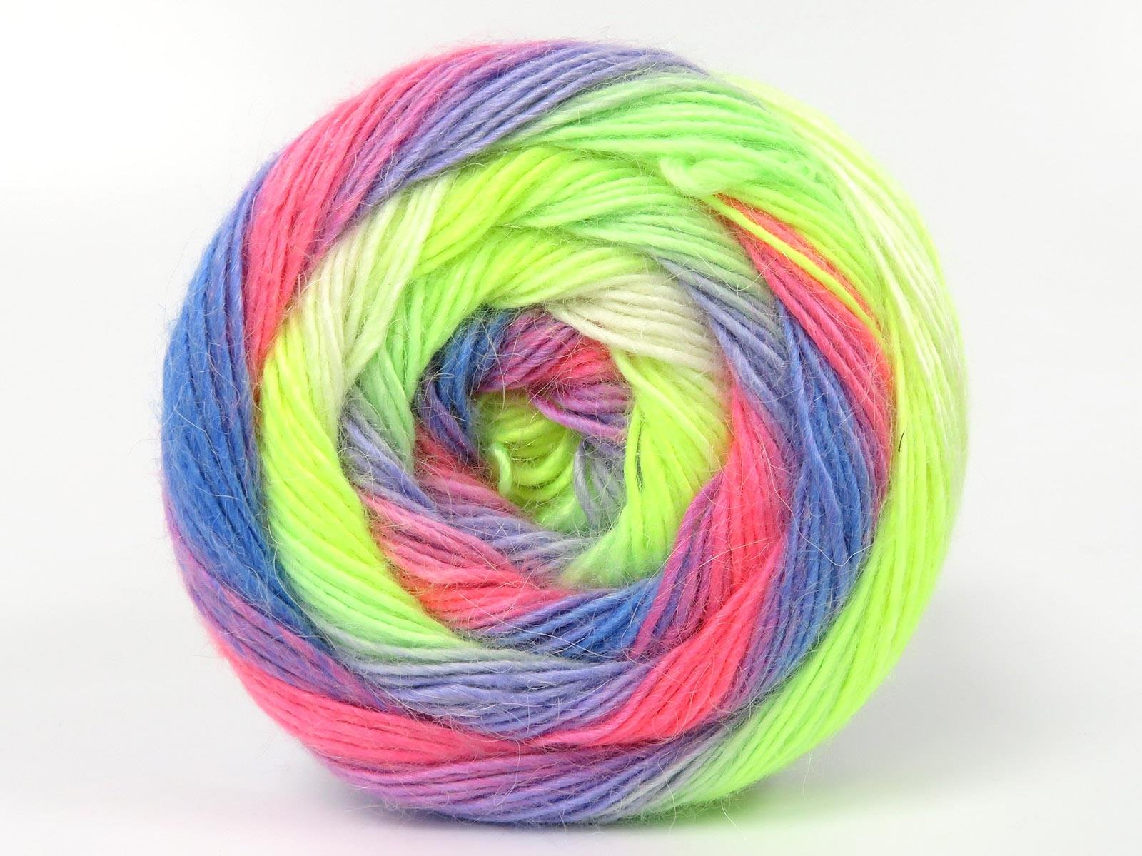 Lot of 2 x 150gr Skeins Ice Yarns CAKES ALPACA FINE (25% Alpaca) Yarn Neon Green Lilac Salmon Blue
