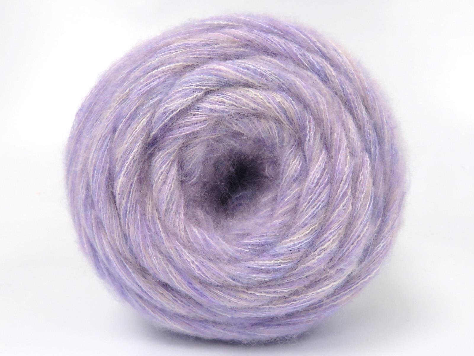 Lot of 2 x 150gr Skeins Ice Yarns CAKES TOMMY WOOL (10% Wool) Yarn Light Lilac Melange
