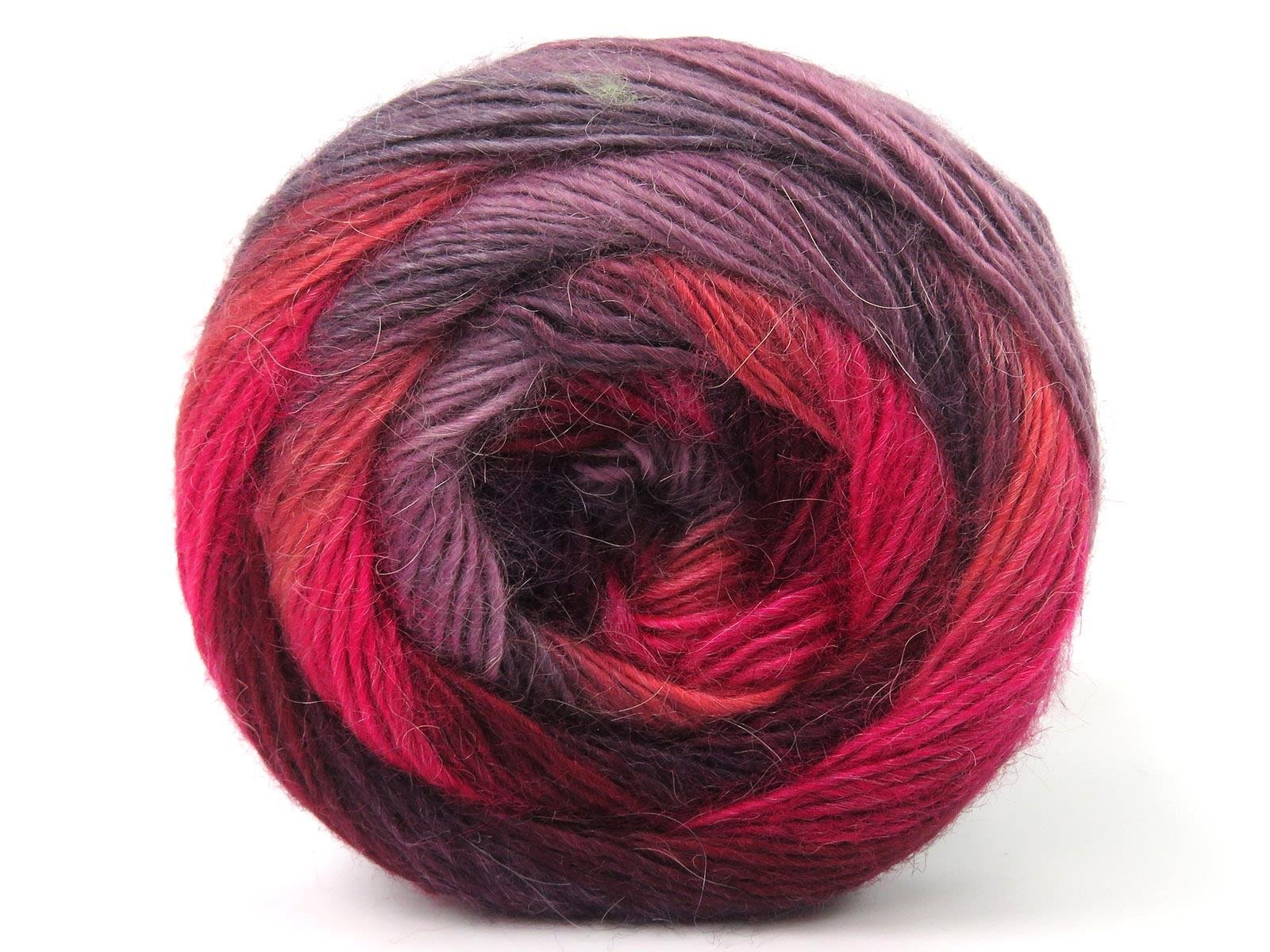 Lot of 2 x 150gr Skeins Ice Yarns CAKES ALPACA FINE (25% Alpaca) Yarn Purple Shades Salmon Fuchsia