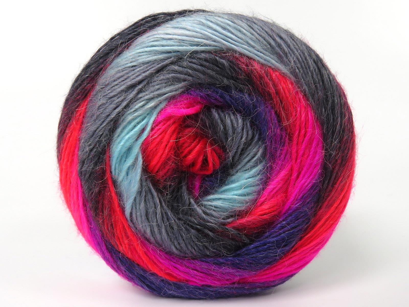 Lot of 2 x 150gr Skeins Ice Yarns CAKES ALPACA FINE (25% Alpaca) Yarn Purple Blue Neon Orange Fuchsia Grey Shades