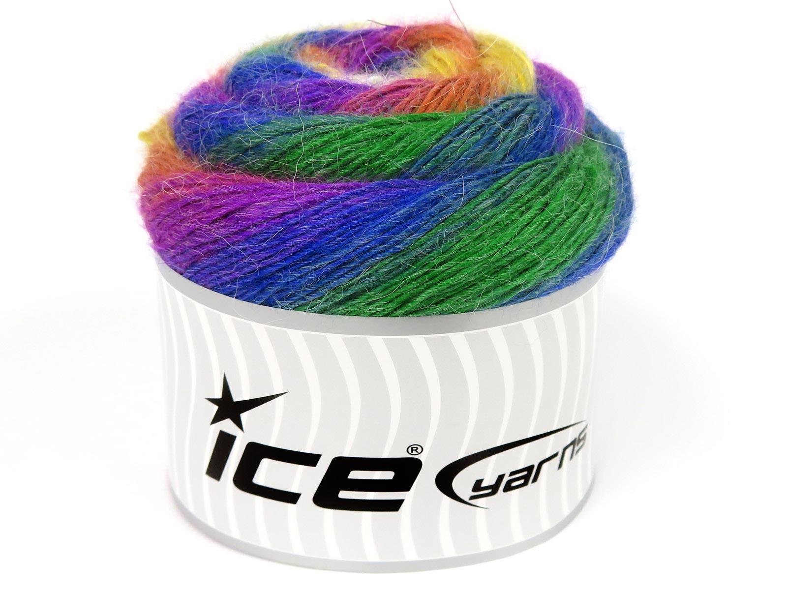 Lot of 2 x 150gr Skeins Ice Yarns CAKES ALPACA FINE (25% Alpaca) Yarn Multicolor