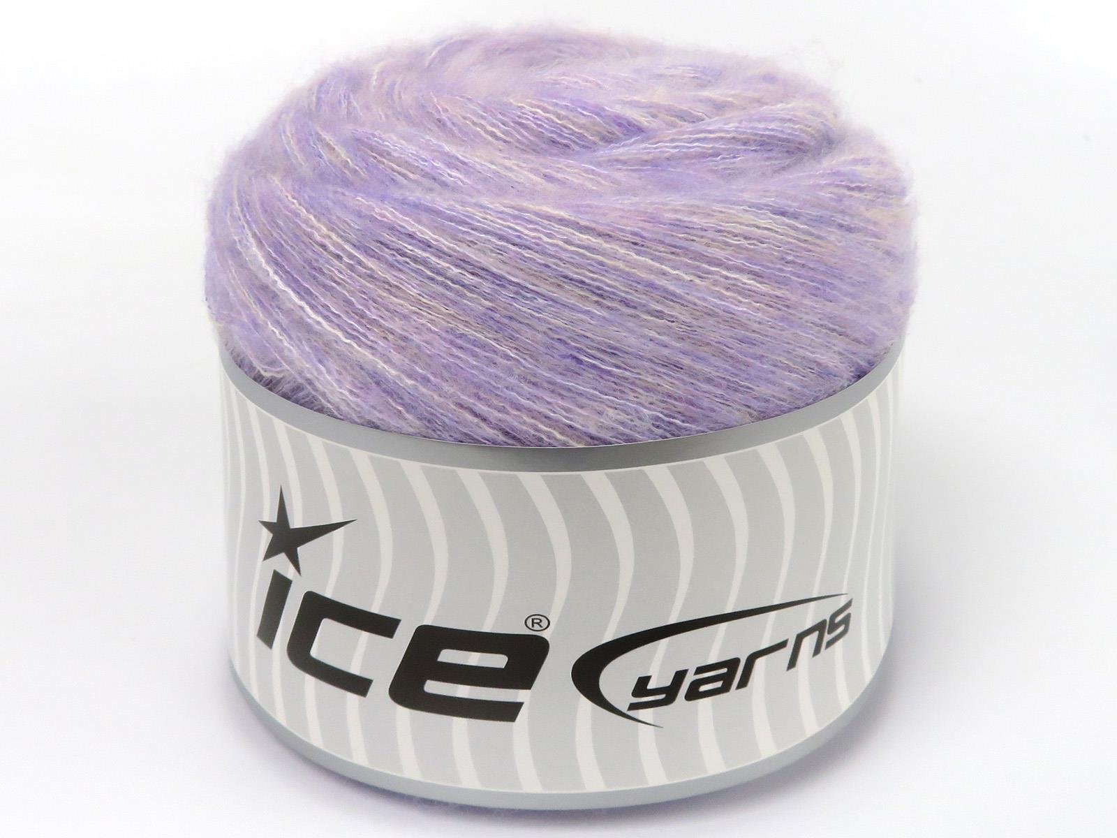 Lot of 2 x 150gr Skeins Ice Yarns CAKES TOMMY WOOL (10% Wool) Yarn Light Lilac Melange