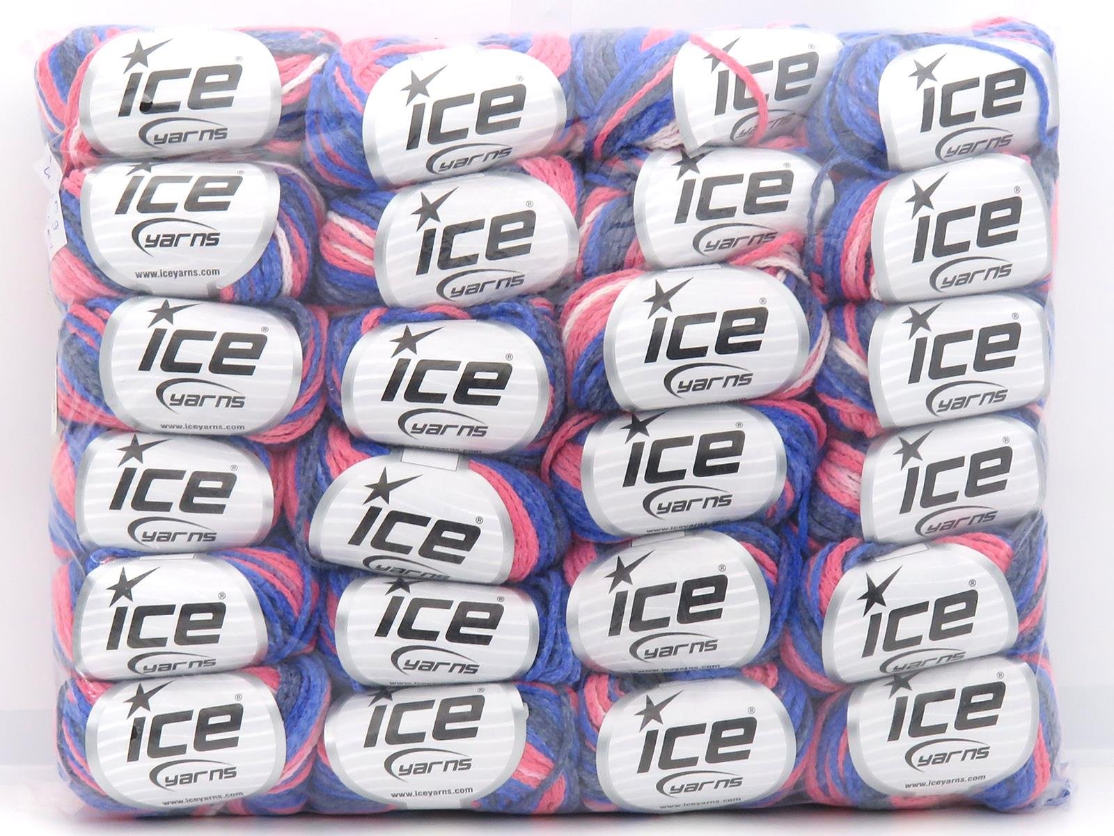 Lot of 24 Skeins Ice Yarns Chain Yarns MIXED LOT Hand Knitting Yarn Multicolor