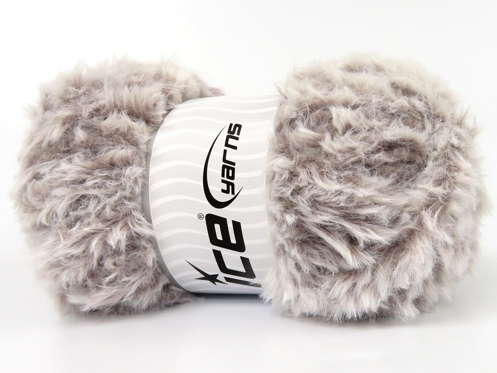 Lot of 3 x 100gr Skeins Ice Yarns BUNNY FUR Hand Knitting Yarn Camel