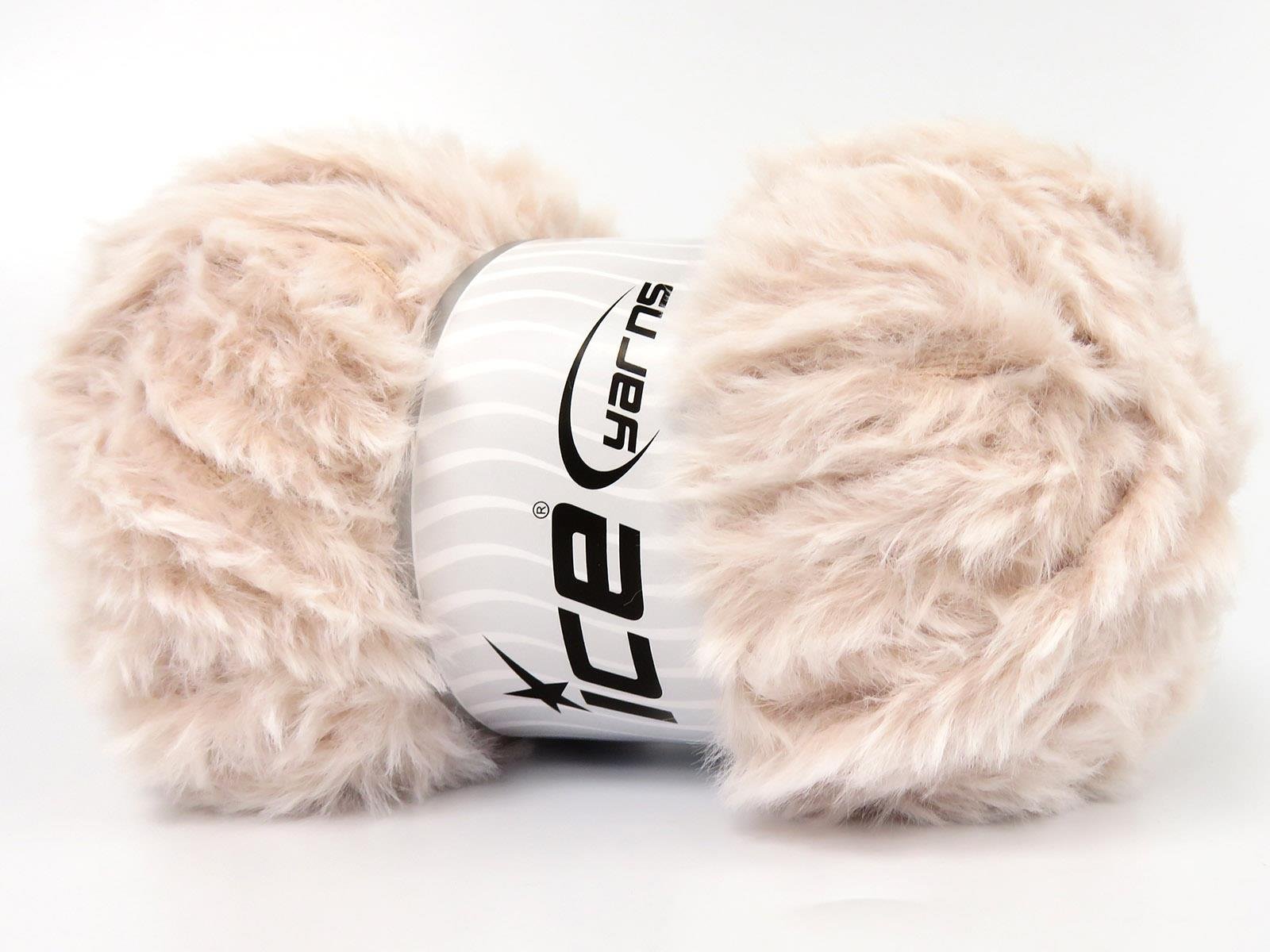 Lot of 3 x 100gr Skeins Ice Yarns BUNNY FUR Hand Knitting Yarn Light Salmon