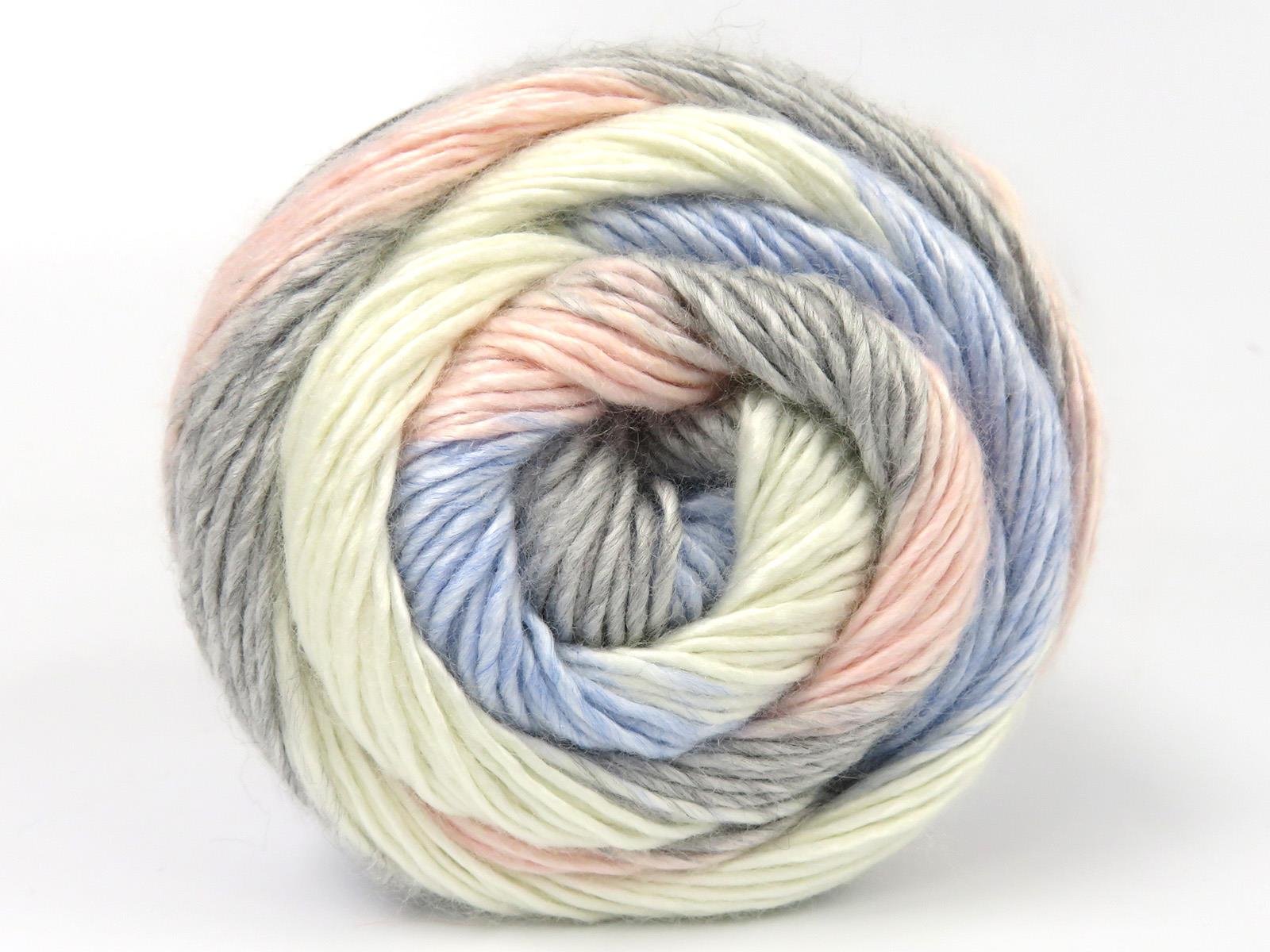 Lot of 3 x 100gr Skeins Ice Yarns CAKES NAPOLITANO Yarn Ecru Light Grey Light Pink Light Blue