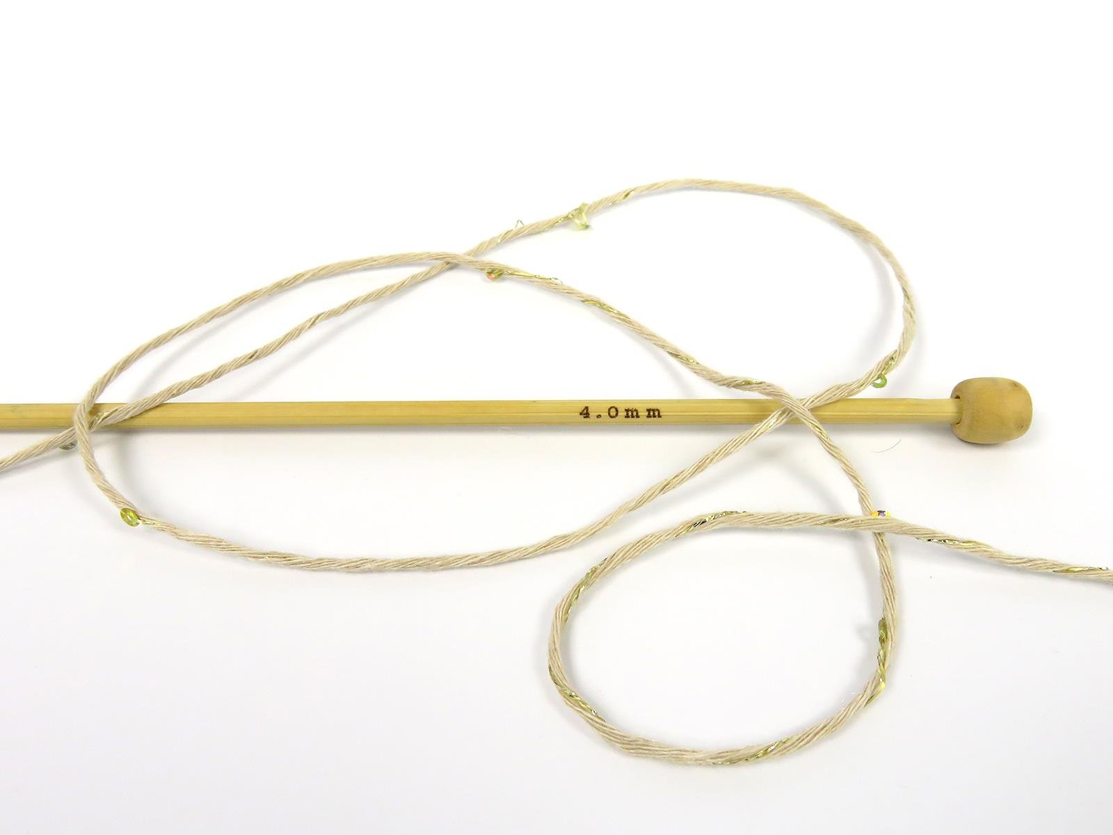 Lot of 3 x 100gr Skeins Ice Yarns NATURAL COTTON PAILLETTE (85%Cotton 5% Paillette) Yarn Dark Cream