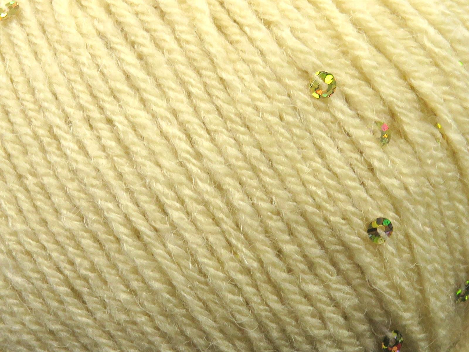 Lot of 4 Skeins Ice Yarns ALPACA PAILLETTE (20% Alpaca 5% Paillette) Yarn Cream