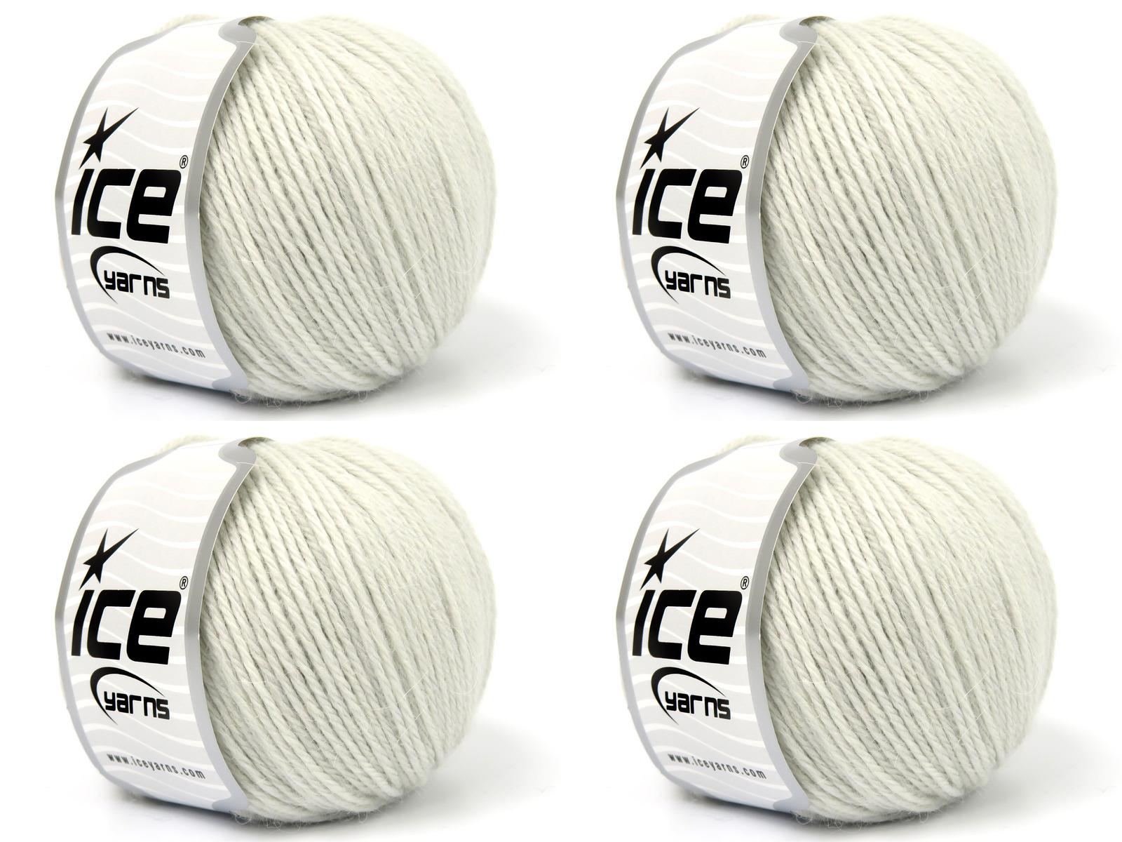 Lot of 4 Skeins Ice Yarns BABY ALPACA (45% Superwash Extrafine Merino Wool) Yarn Light Grey