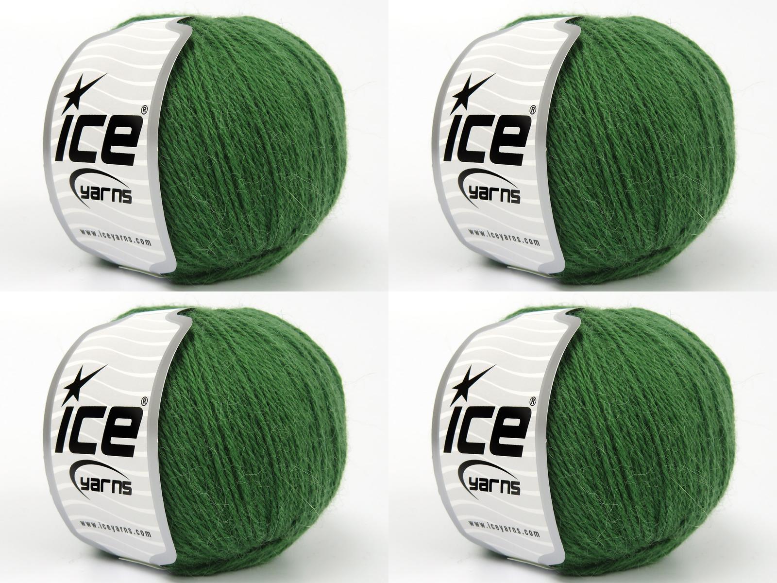 Lot of 4 Skeins Ice Yarns BABY ALPACA (45% Superwash Extrafine Merino Wool) Yarn Green
