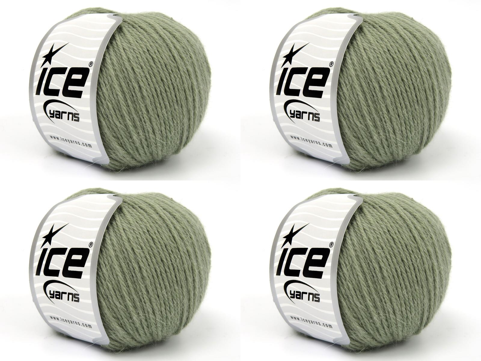 Lot of 4 Skeins Ice Yarns BABY ALPACA (45% Superwash Extrafine Merino Wool) Yarn Light Water Green