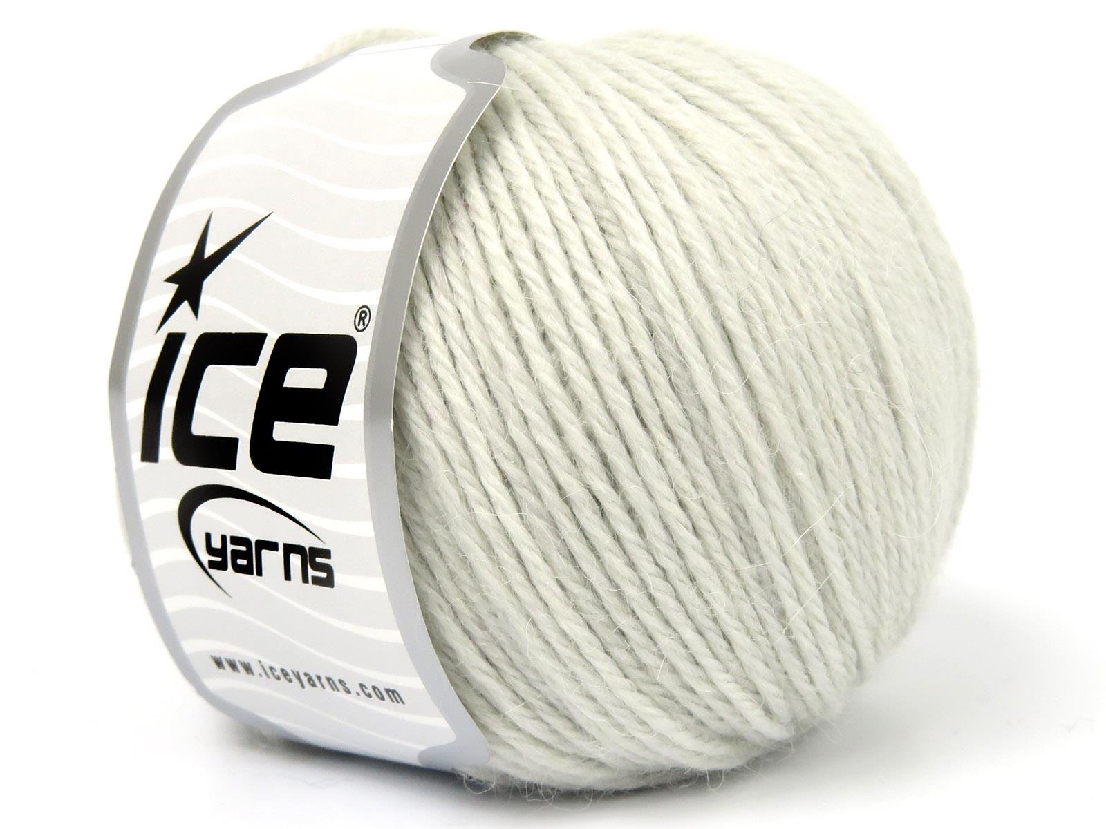 Lot of 4 Skeins Ice Yarns BABY ALPACA (45% Superwash Extrafine Merino Wool) Yarn Light Grey
