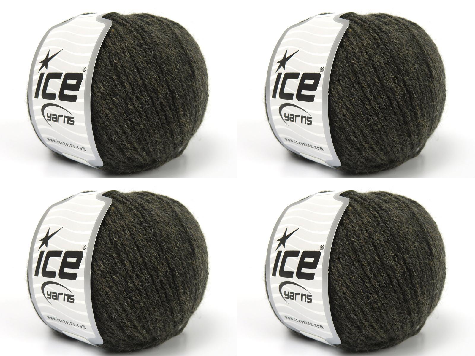 Lot of 4 Skeins Ice Yarns BABY ALPACA NATURAL COLORS (55% Baby Alpaca 45% Superwash Extrafine Merino Wool) Yarn Light Brown