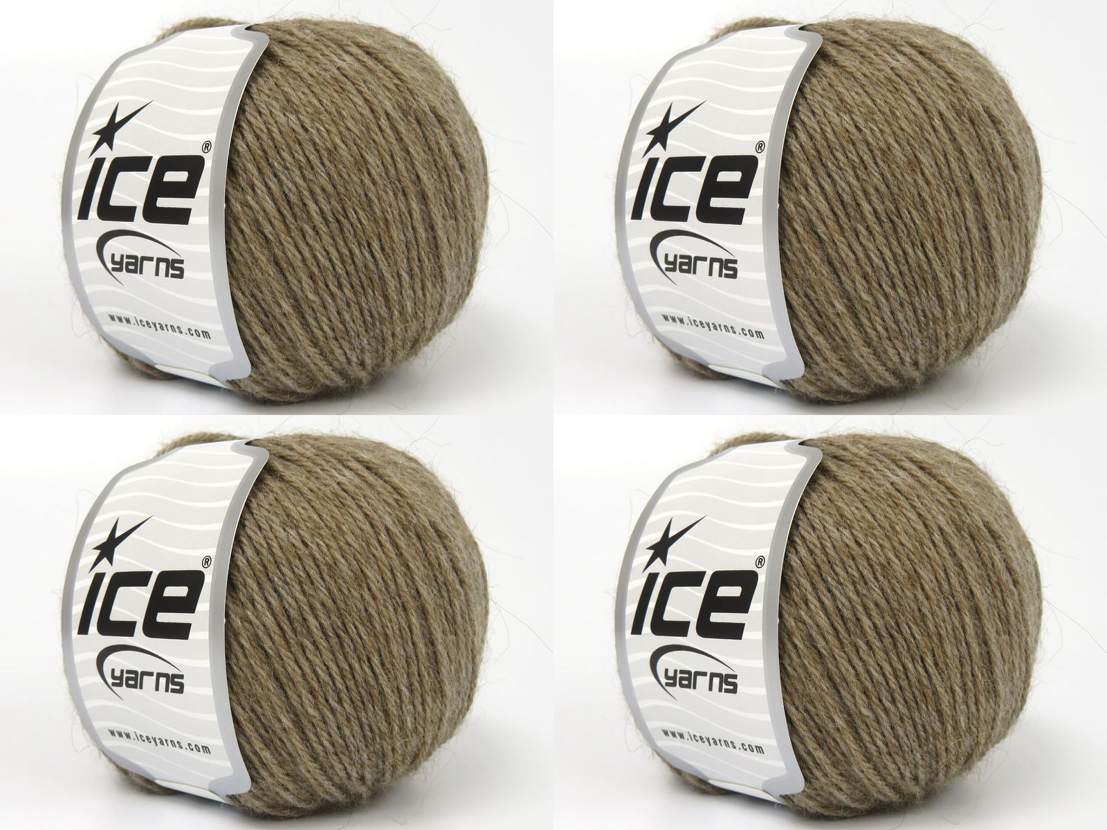 Lot of 4 Skeins Ice Yarns BABY ALPACA NATURAL COLORS (55% Baby Alpaca 45% Superwash Extrafine Merino Wool) Yarn Camel