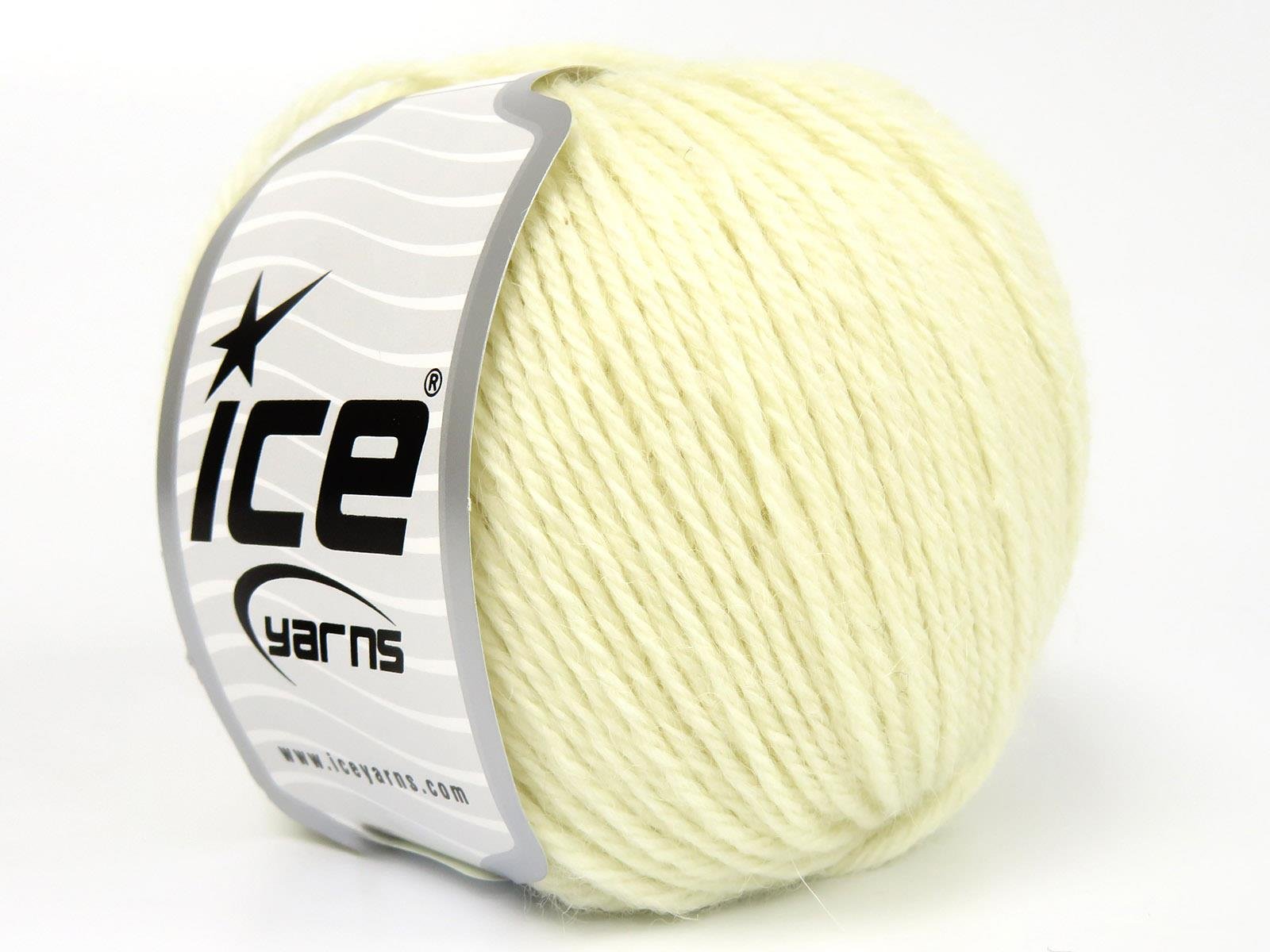 Lot of 4 Skeins Ice Yarns BABY ALPACA NATURAL COLORS (55% Baby Alpaca 45% Superwash Extrafine Merino Wool) Yarn Cream